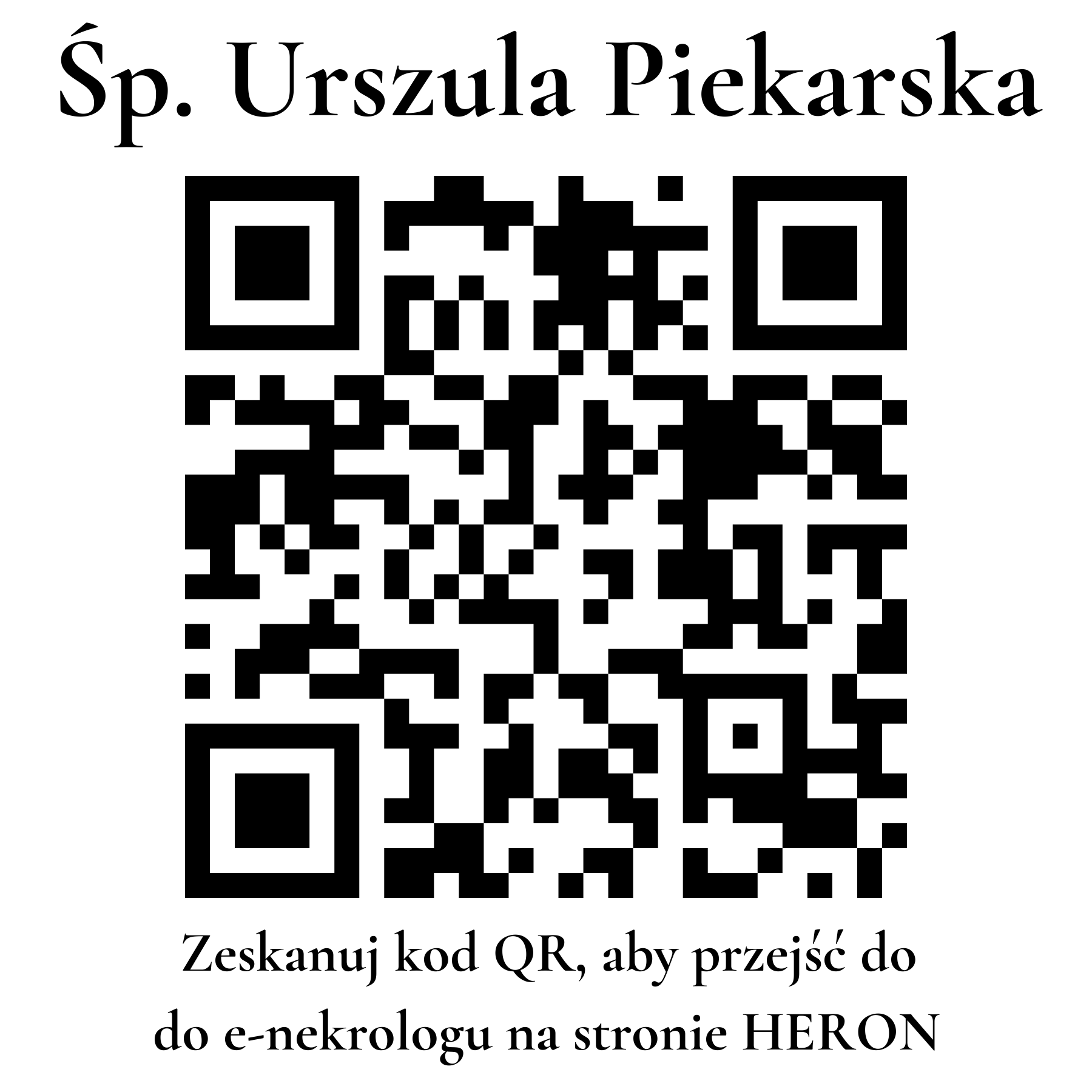Kod QR do nekrologu Urszula Piekarska
