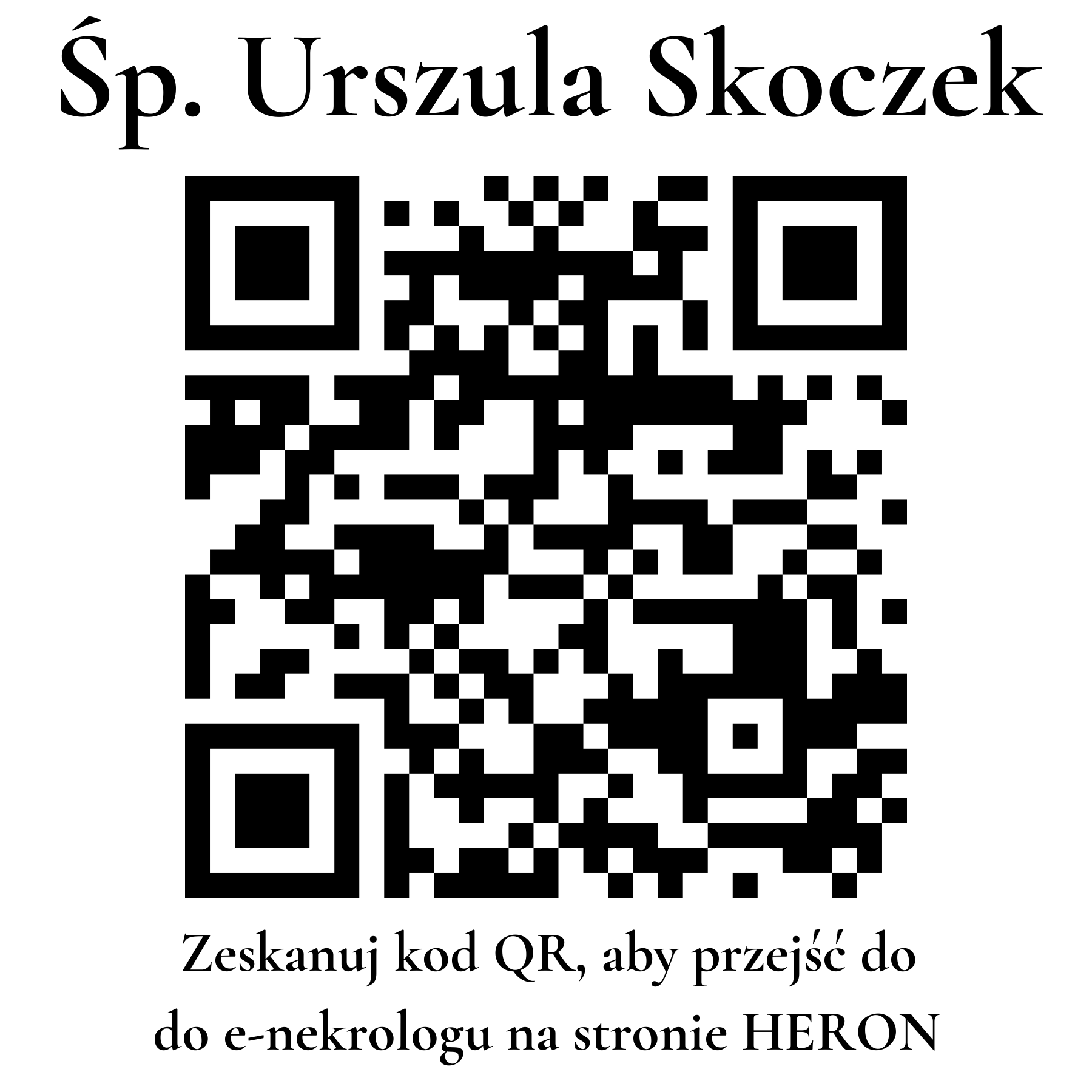 Kod QR do nekrologu Urszula Skoczek Kod QR do nekrologu Urszula Skoczek