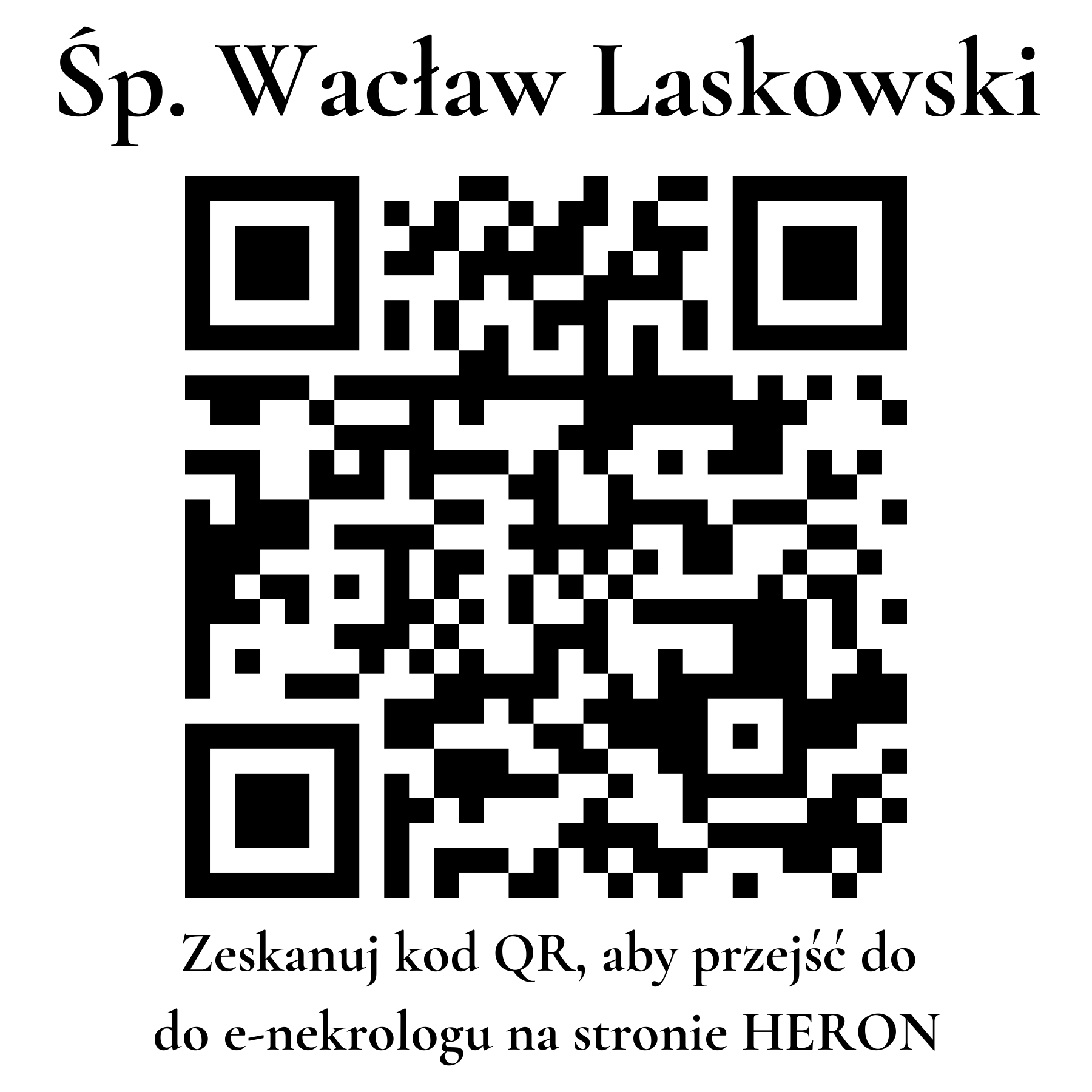 Kod QR do nekrologu Wacław Laskowski Kod QR do nekrologu Wacław Laskowski