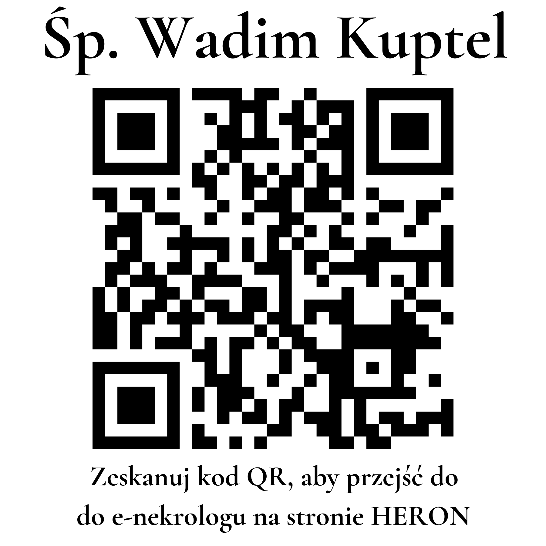 Kod QR do nekrologu Wadim Kuptel Kod QR do nekrologu Wadim Kuptel