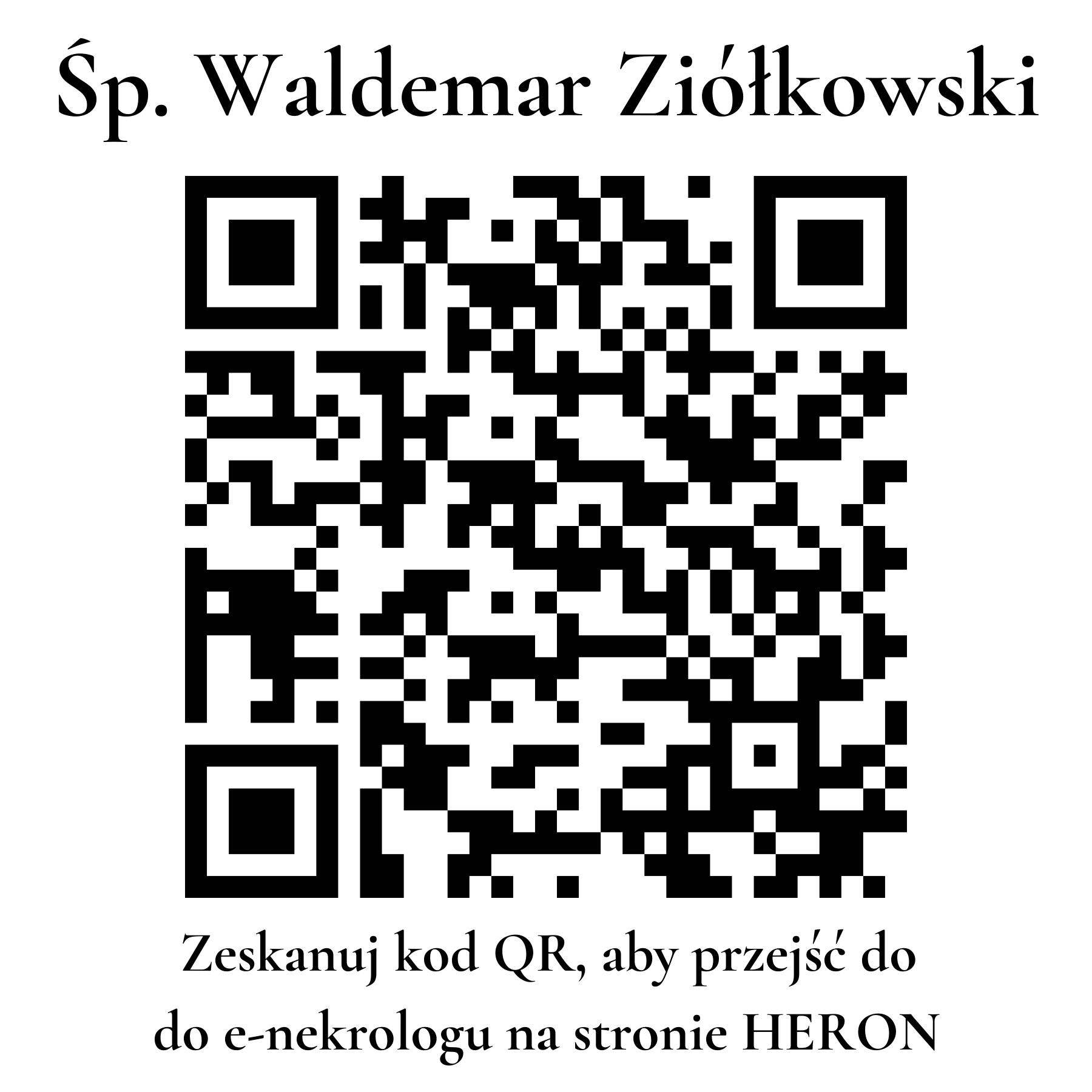 Kod QR do nekrologu Waldemar Ziółkowski