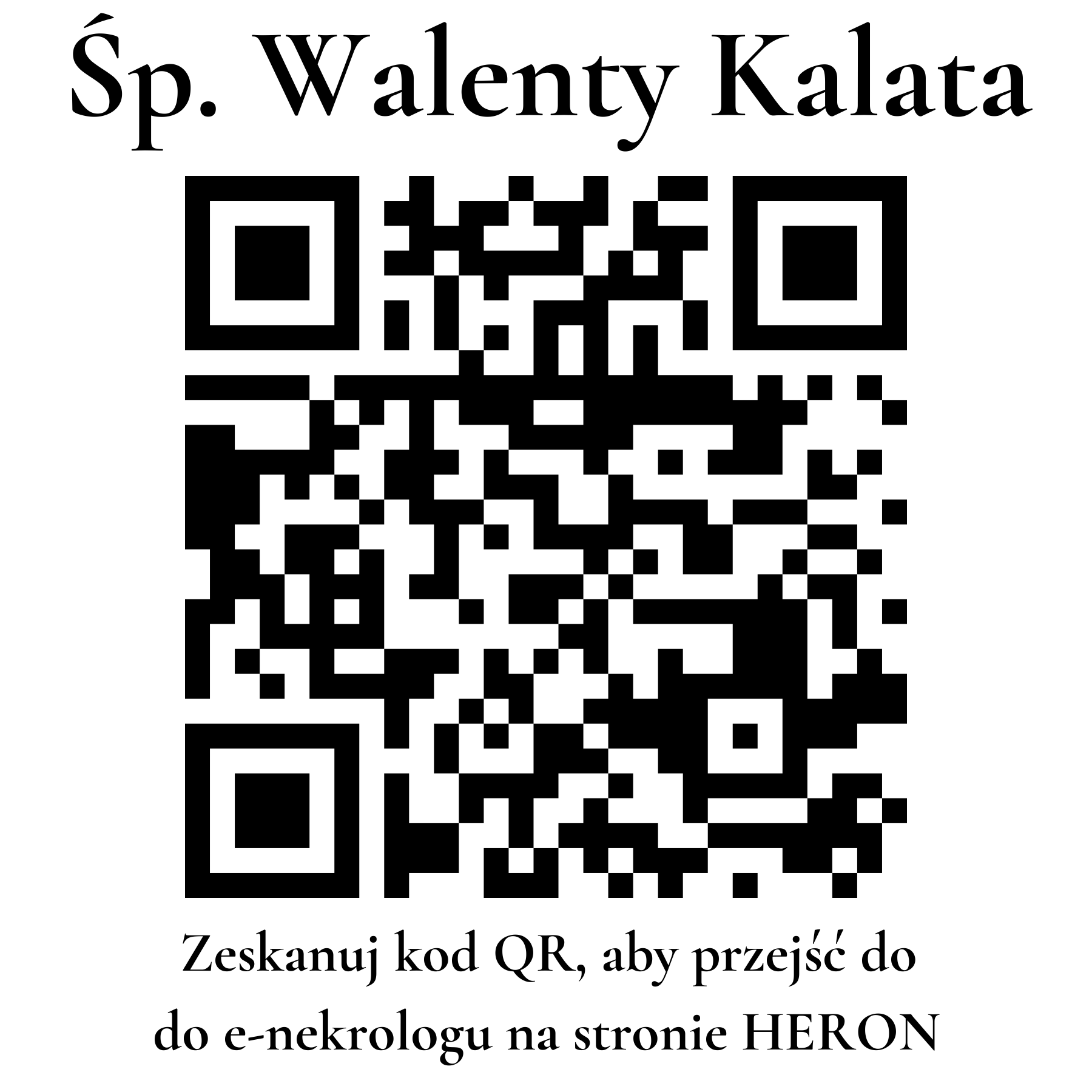 Kod QR do nekrologu Walenty Kalata Kod QR do nekrologu Walenty Kalata