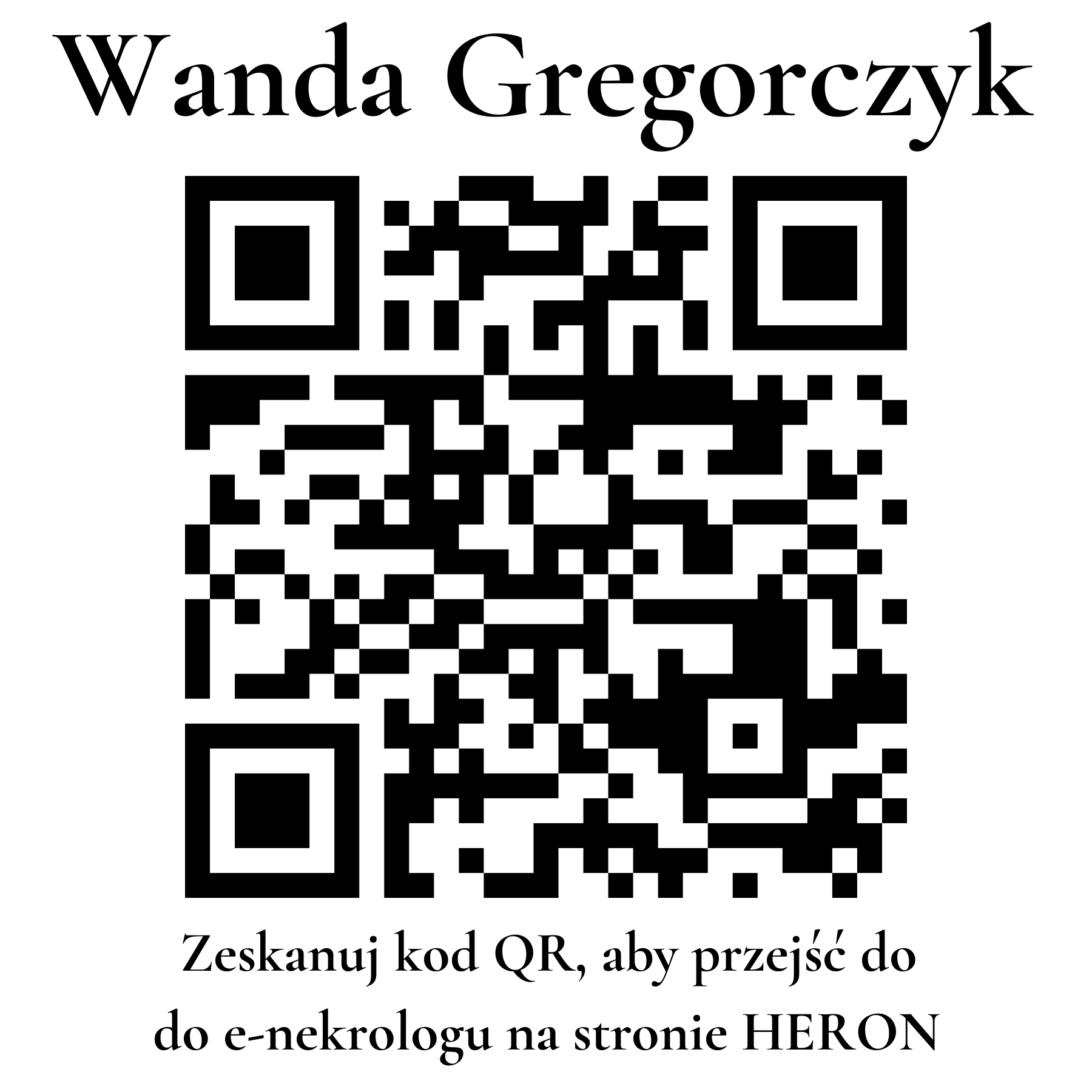 Kod QR do nekrologu Wanda Gregorczyk