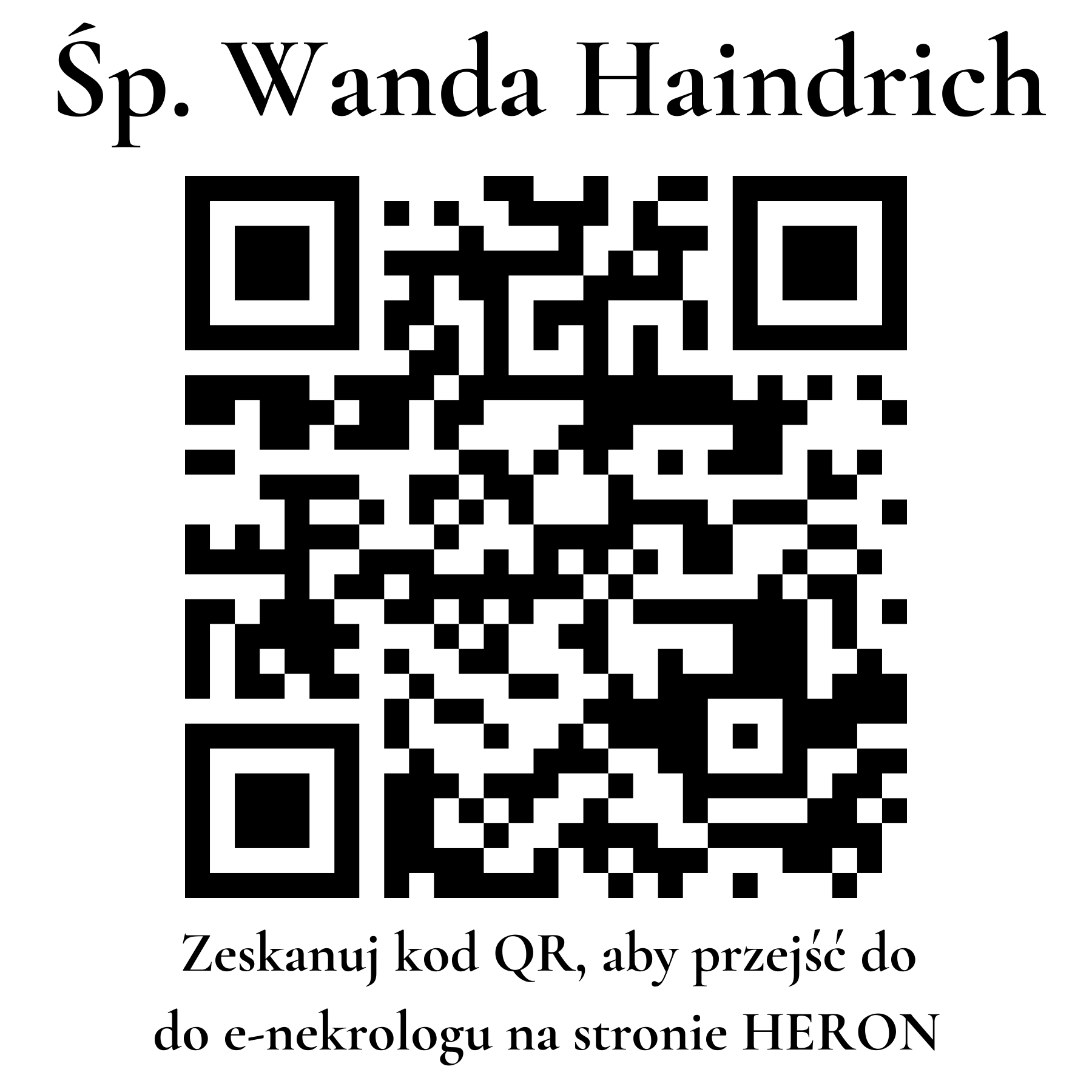 Kod QR do nekrologu Wanda Haindrich Kod QR do nekrologu Wanda Haindrich