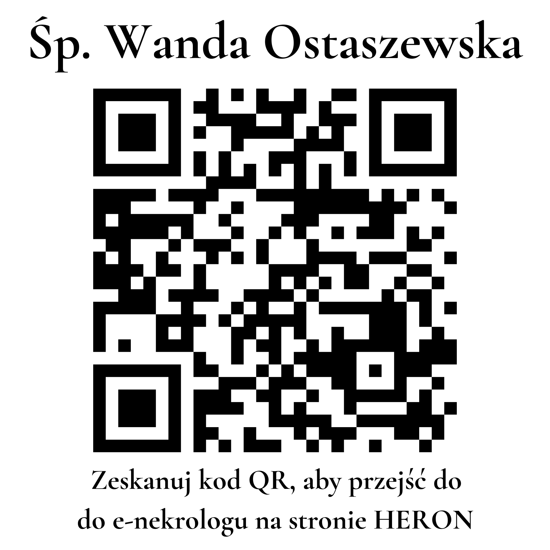 Kod QR do nekrologu Wanda Ostaszewska