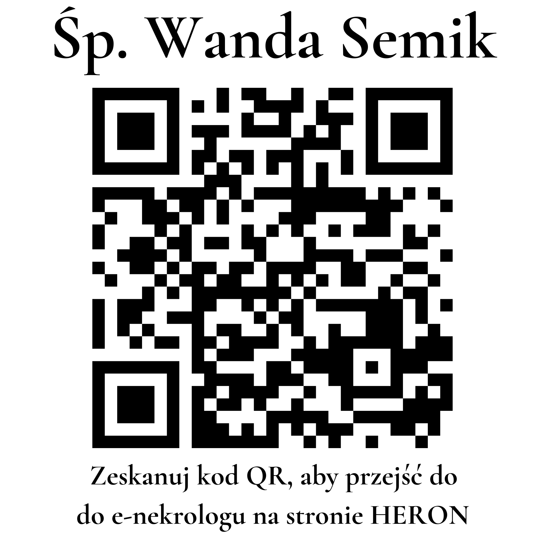 Kod QR do nekrologu Wanda Semik Kod QR do nekrologu Wanda Semik