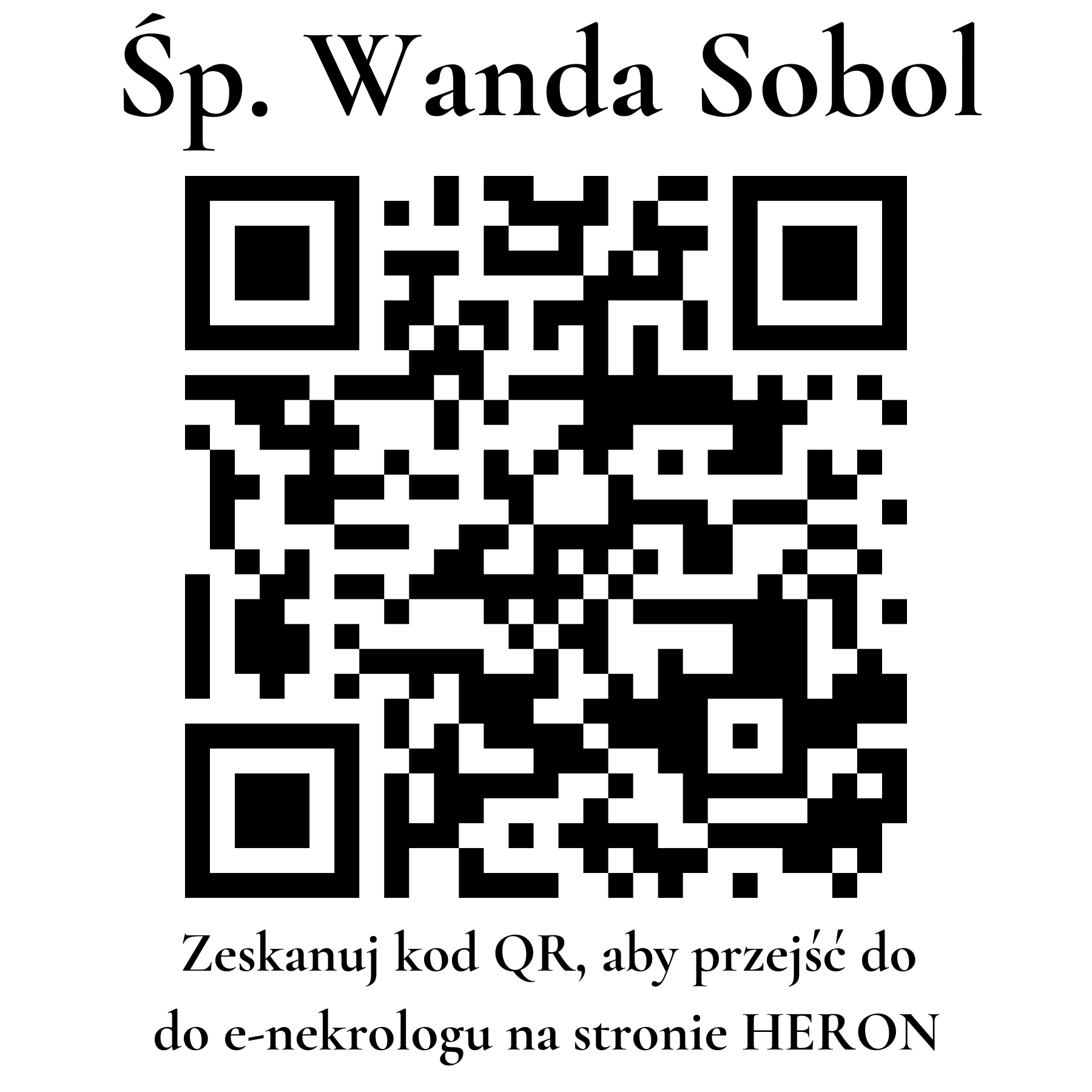 Kod QR do nekrologu Wanda Sobol Kod QR do nekrologu Wanda Sobol