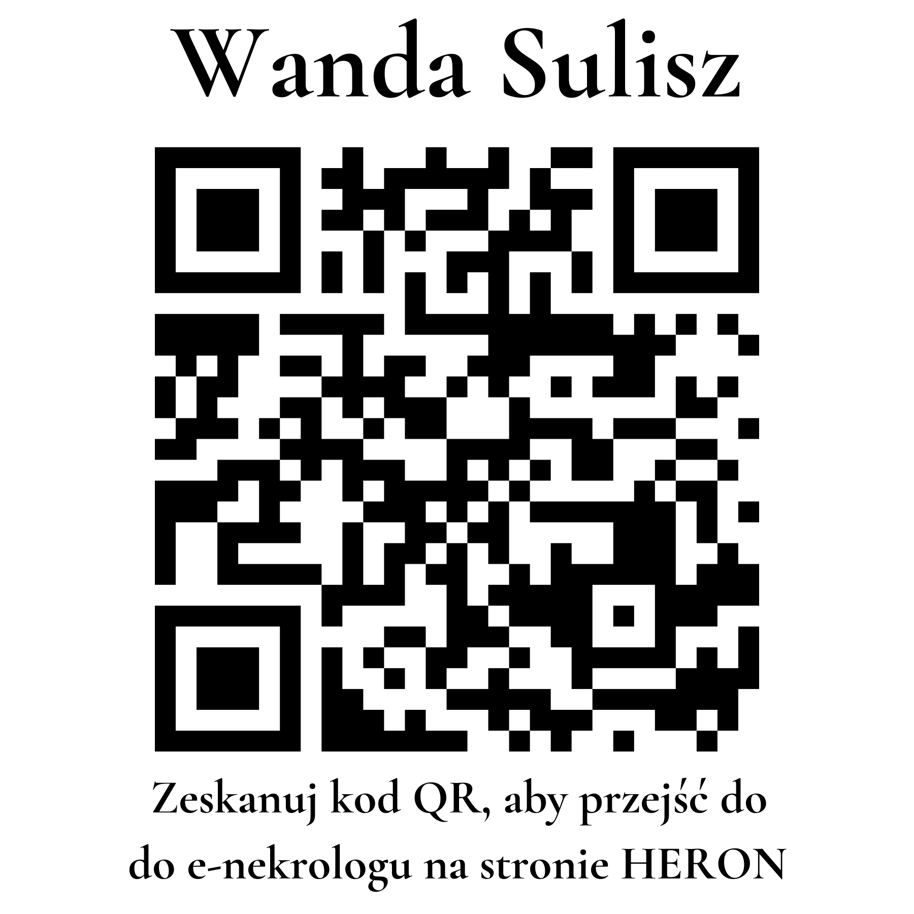Kod QR do nekrologu Wanda Sulisz Kod QR do nekrologu Wanda Sulisz