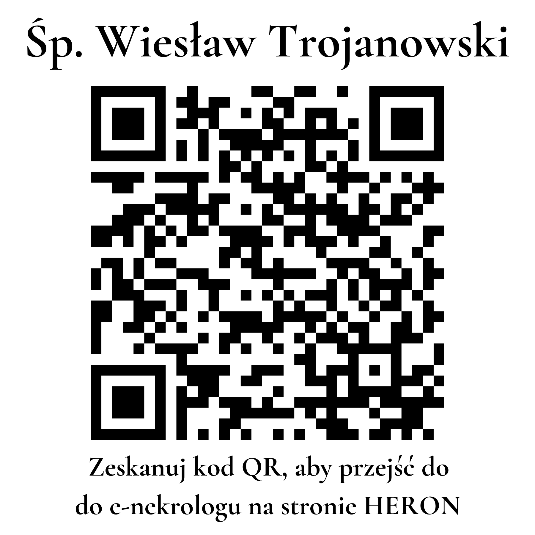 Kod QR do nekrologu Wiesław Trojanowski