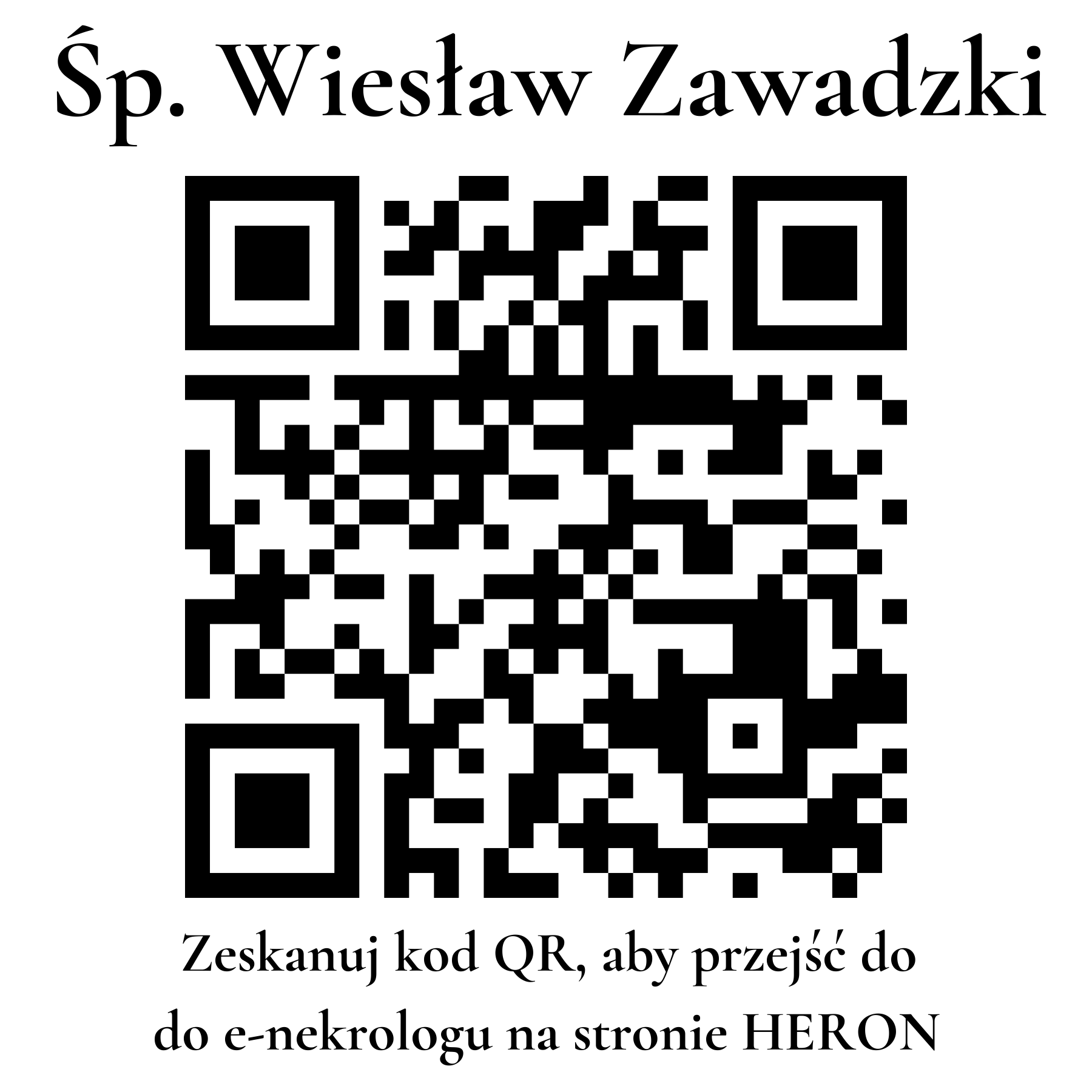 Kod QR do nekrologu Wiesław Zawadzki Kod QR do nekrologu Wiesław Zawadzki