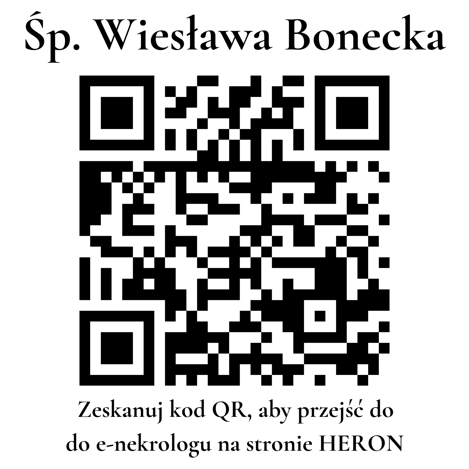 Kod QR do nekrologu Wiesława Bonecka