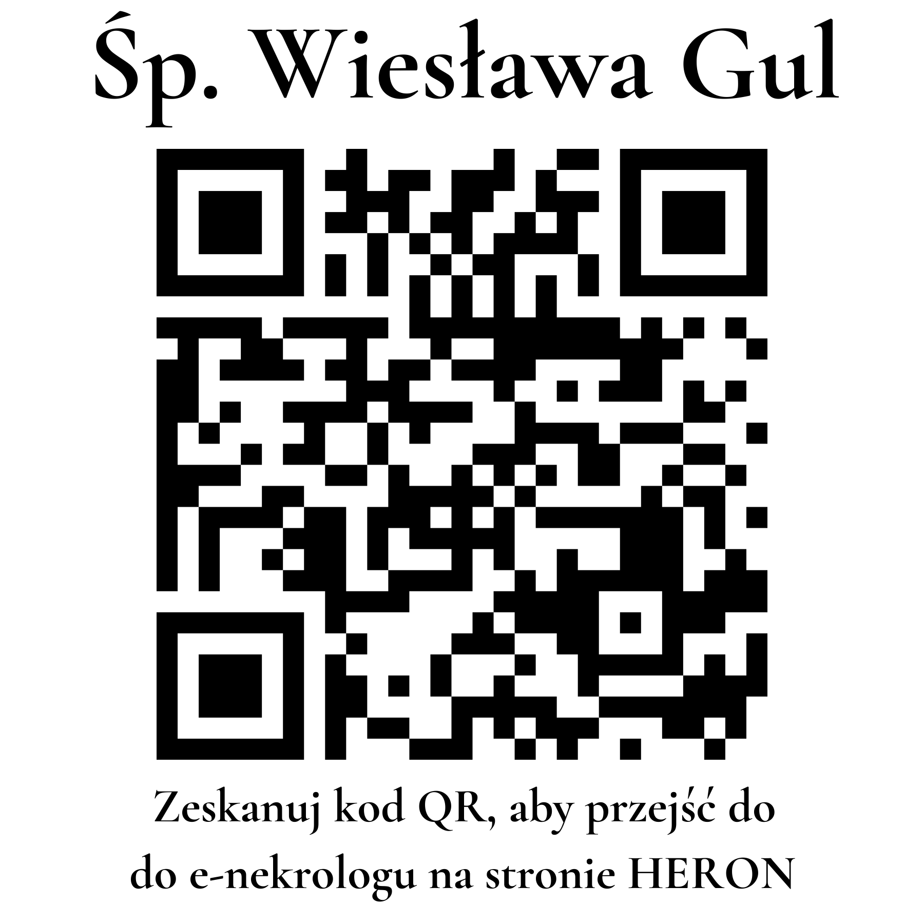 Kod QR do nekrologu Wiesława Gul Kod QR do nekrologu Wiesława Gul