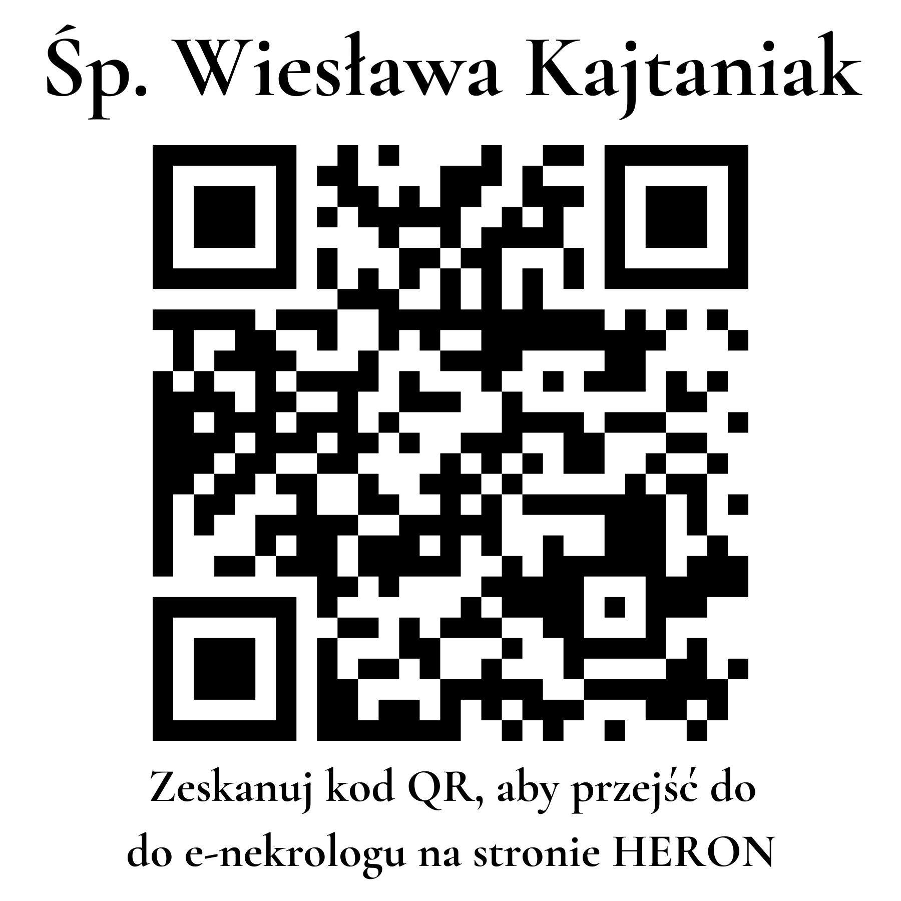 Kod QR do nekrologu Wiesława Kajtaniak Kod QR do nekrologu Wiesława Kajtaniak