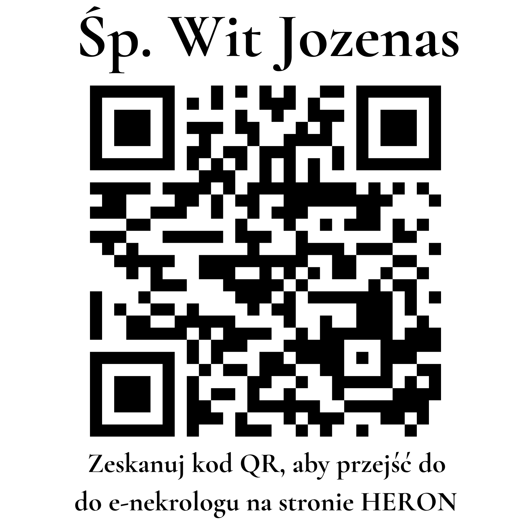 Kod QR do nekrologu Wit Jozenas