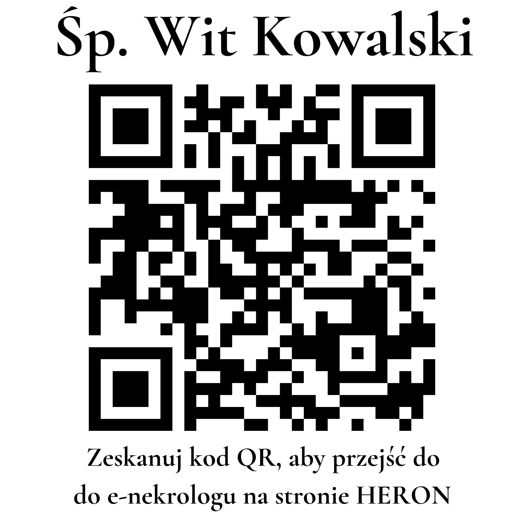 Kod QR do nekrologu Wit Kowalski Kod QR do nekrologu Wit Kowalski