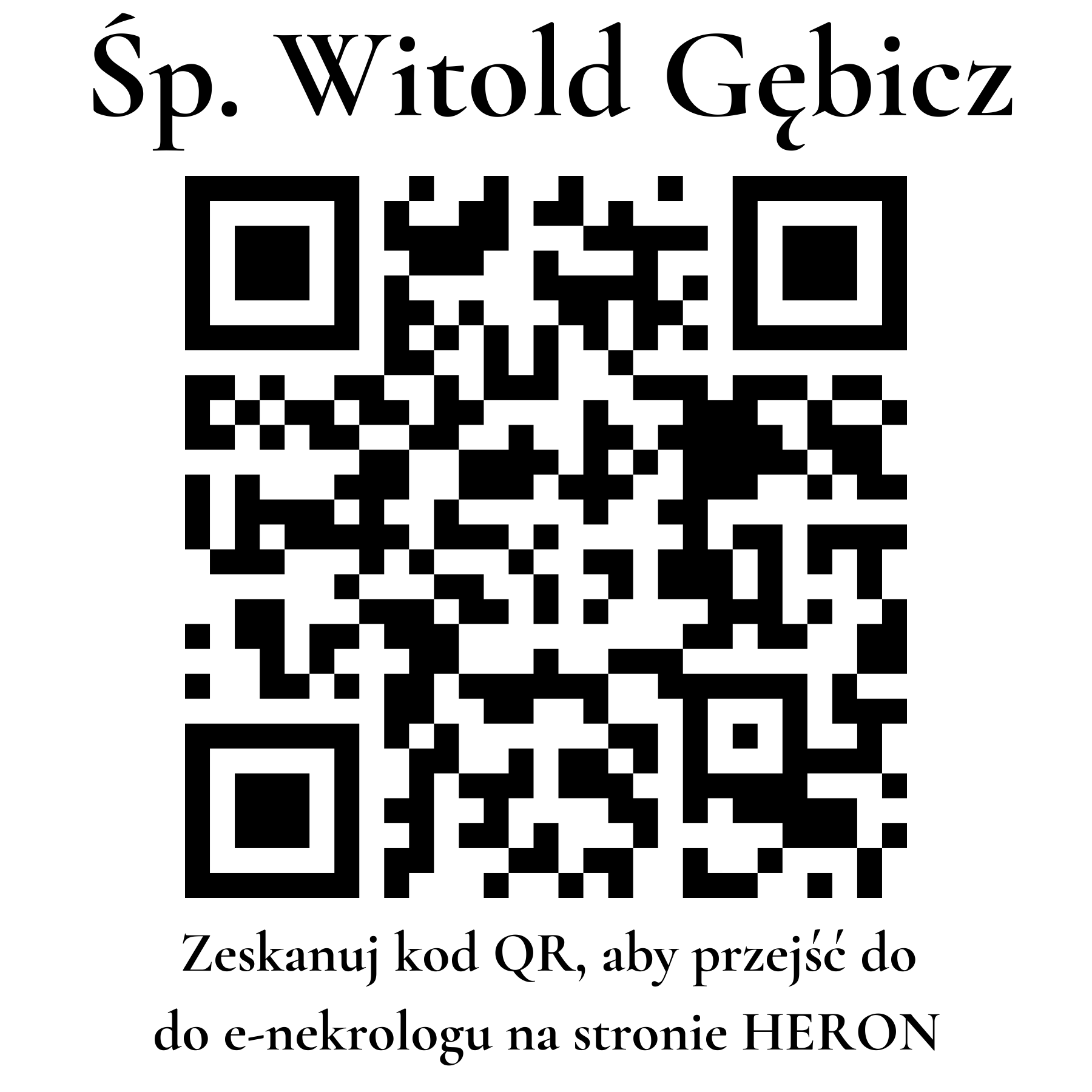 Kod QR do nekrologu Witold Gębicz Kod QR do nekrologu Witold Gębicz