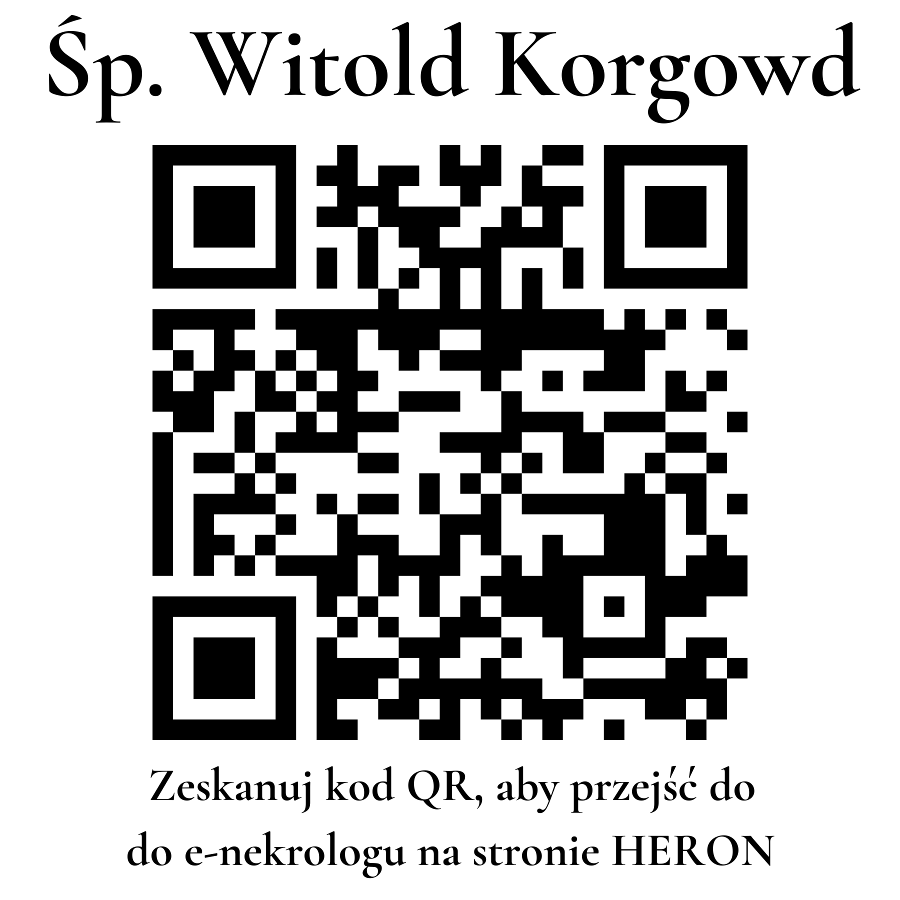 Kod QR do nekrologu Witold Korgowd Kod QR do nekrologu Witold Korgowd