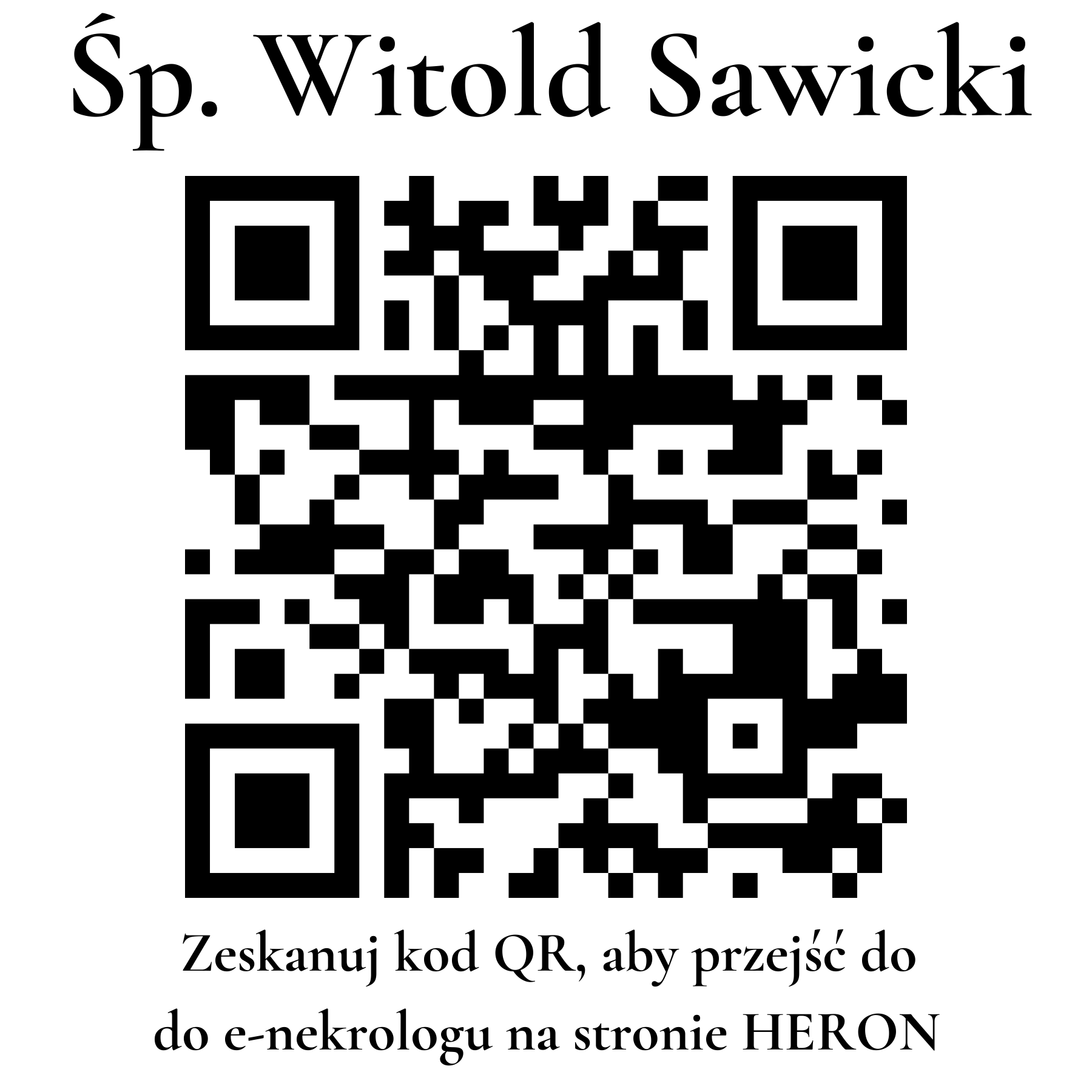 Kod QR do nekrologu Witold Sawicki Kod QR do nekrologu Witold Sawicki