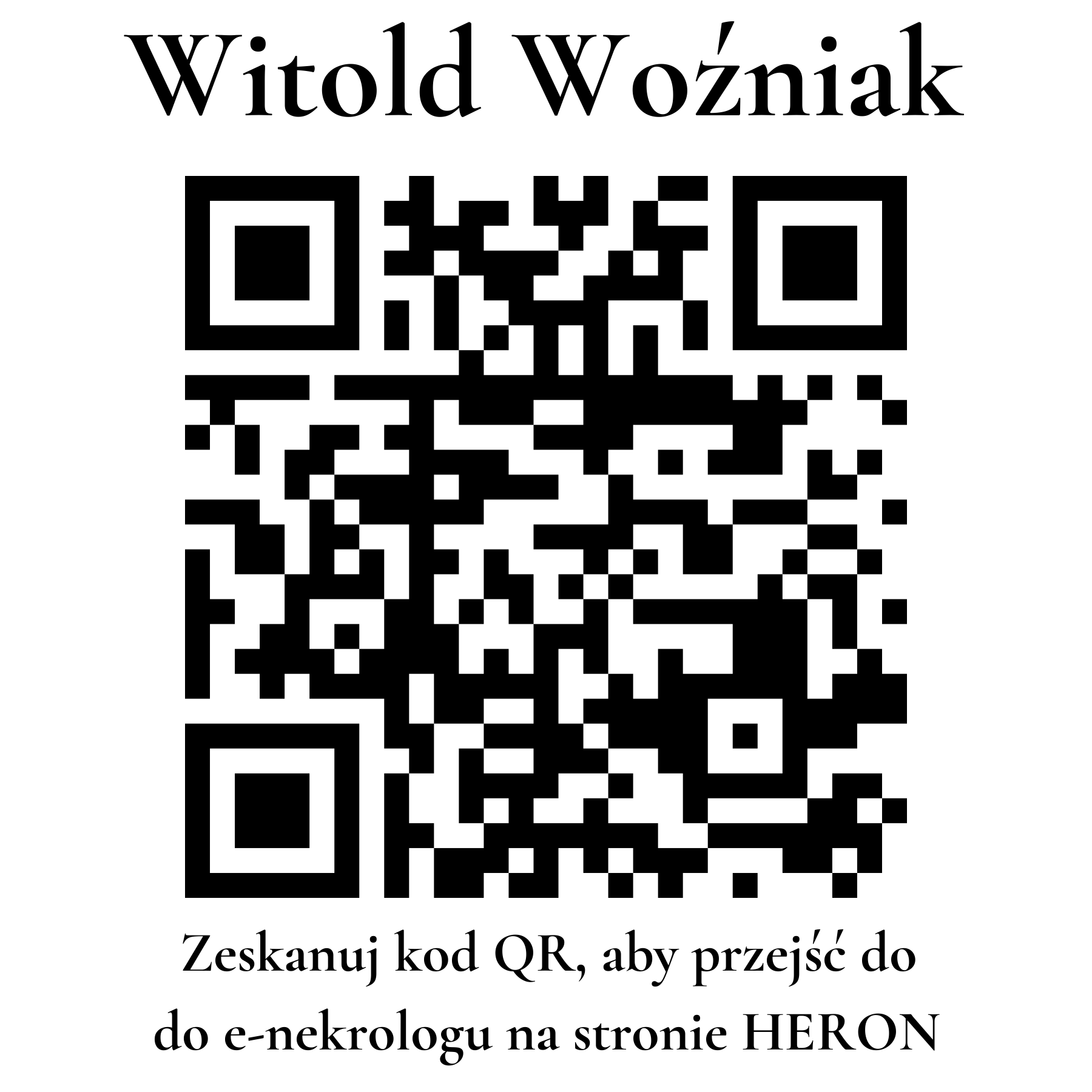 Kod QR do nekrologu Witold Woźniak Kod QR do nekrologu Witold Woźniak