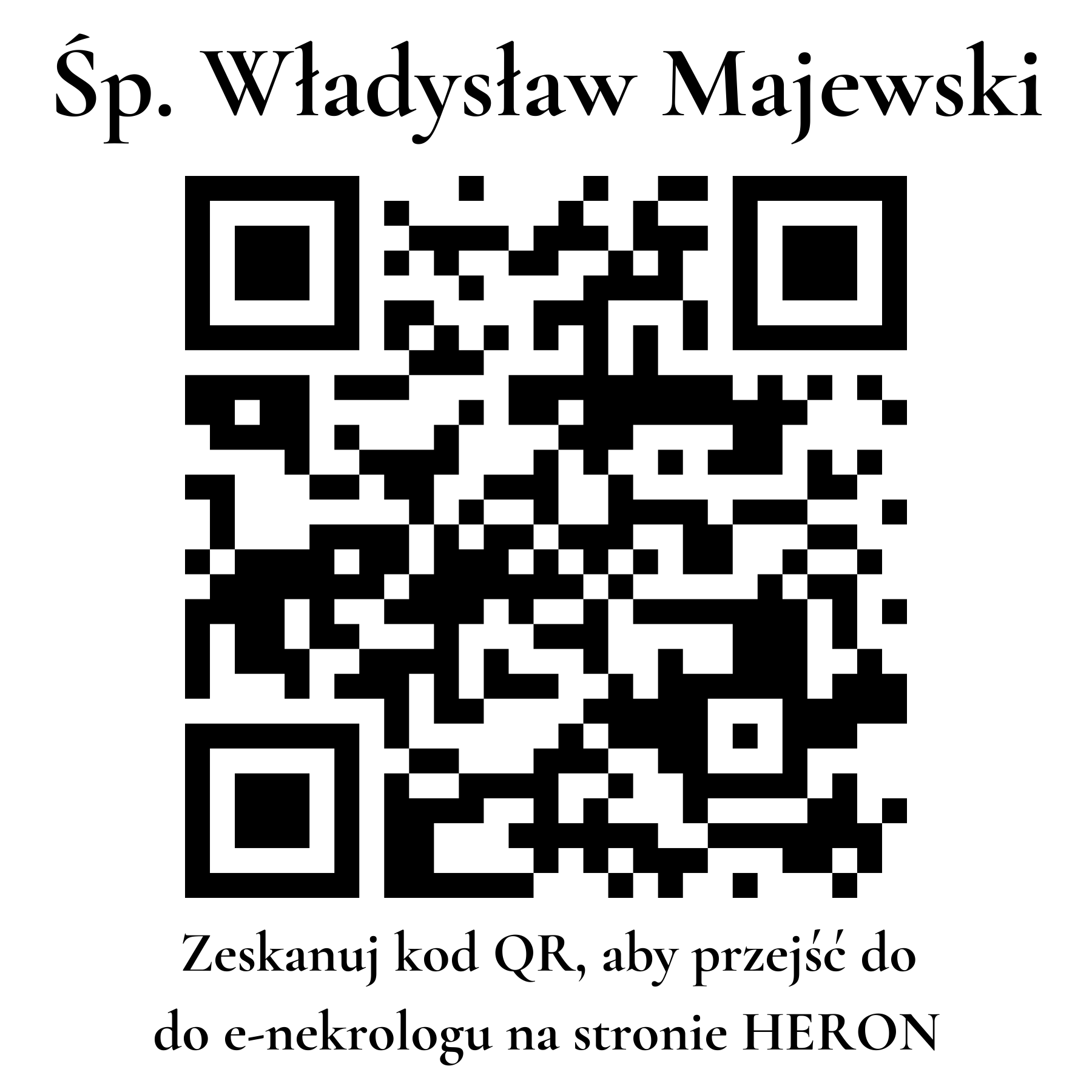 Kod QR do nekrologu Władysław Majewski Kod QR do nekrologu Władysław Majewski