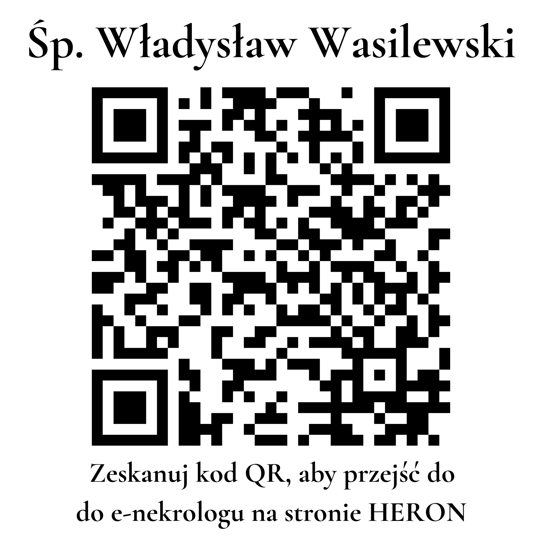 Kod QR do nekrologu Władysław Wasilewski Kod QR do nekrologu Władysław Wasilewski