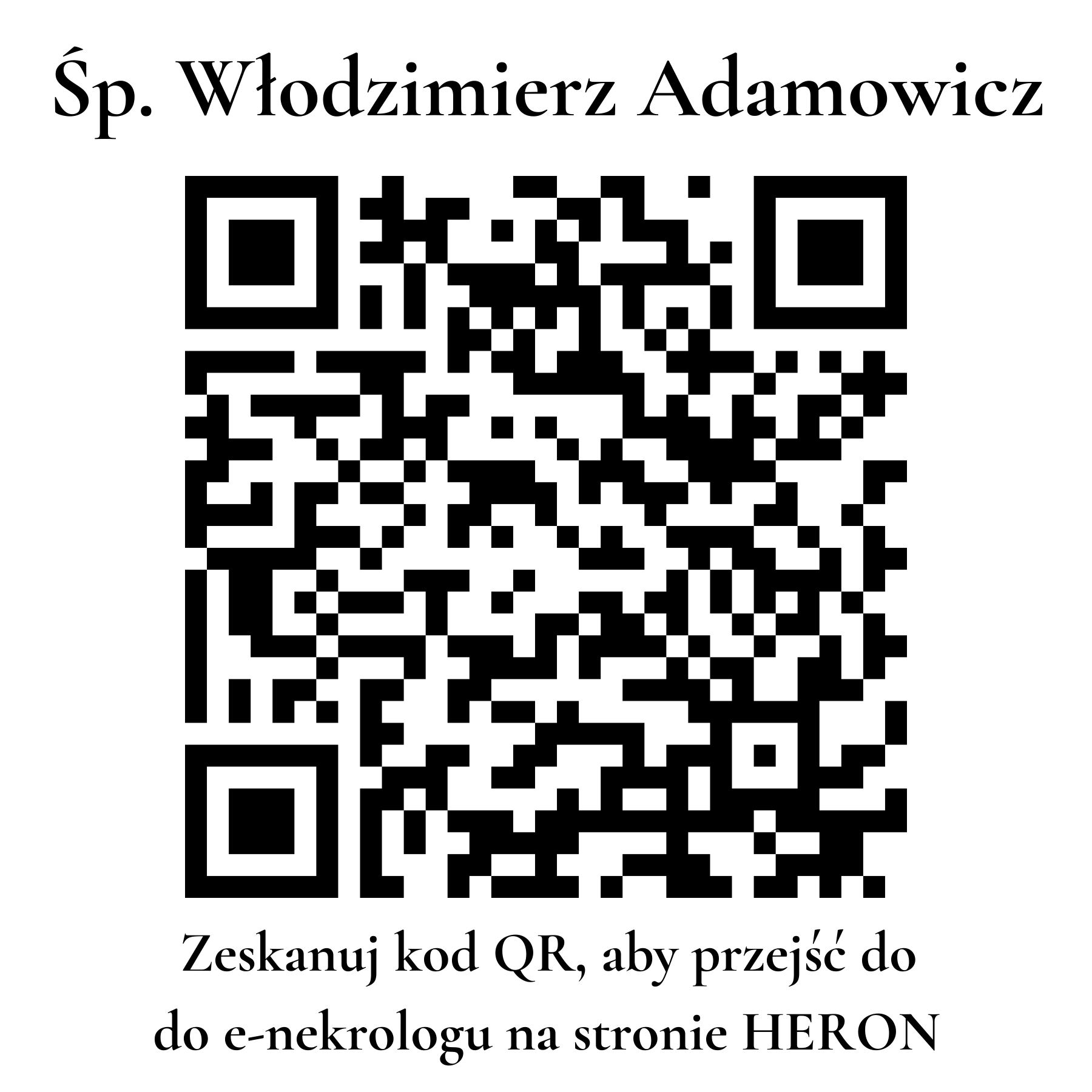 Kod QR do nekrologu Włodzimierz Adamowicz
