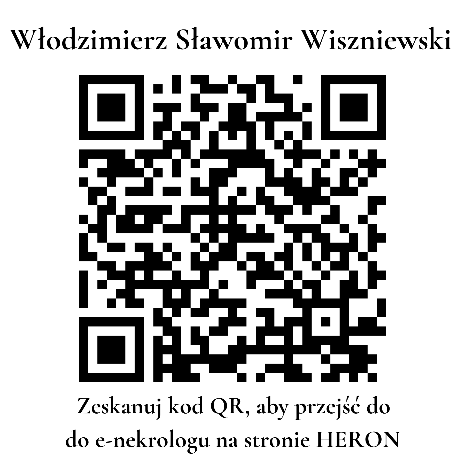 Kod QR do nekrologu Włodzimierz Sławomir Wiszniewski Kod QR do nekrologu Włodzimierz Sławomir Wiszniewski