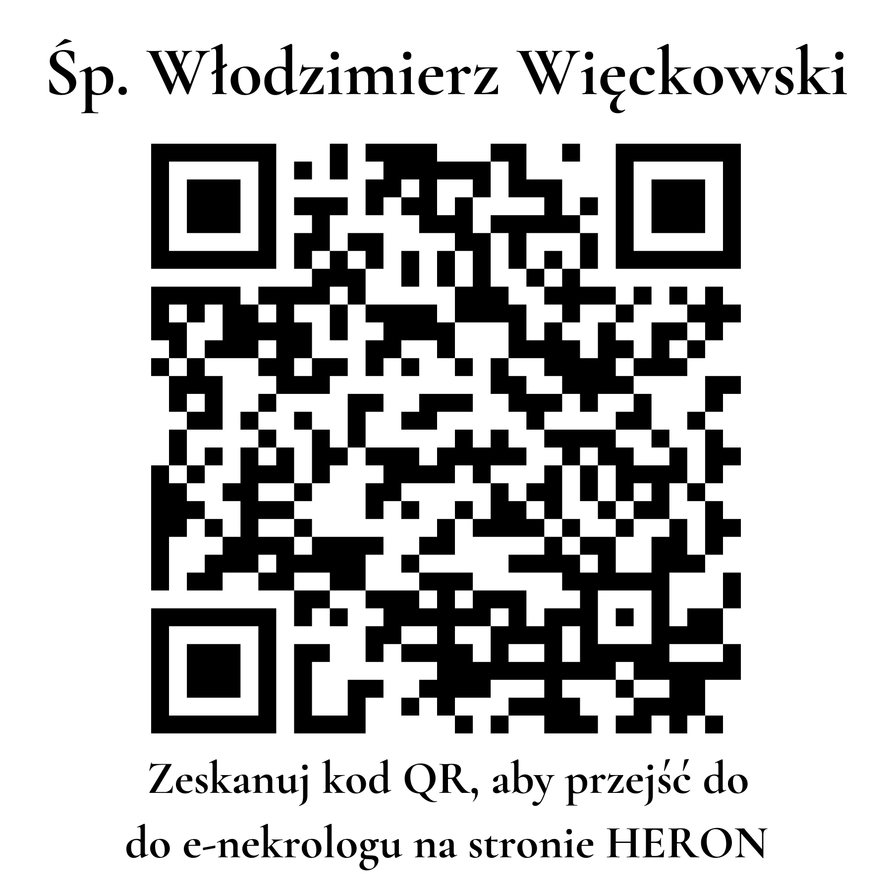 Kod QR do nekrologu Włodzimierz Więckowski Kod QR do nekrologu Włodzimierz Więckowski