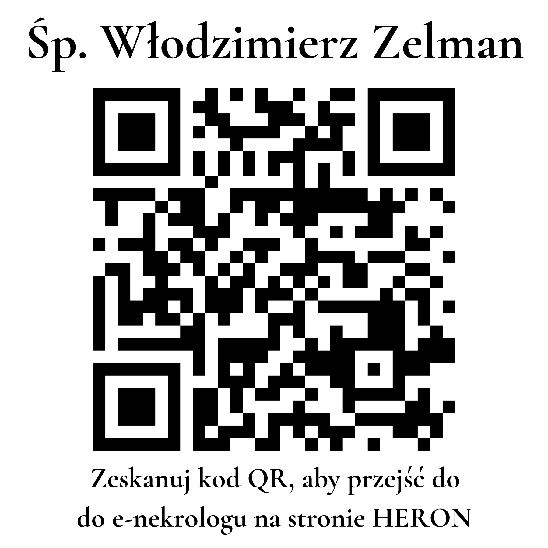 Kod QR do nekrologu Włodzimierz Zelman