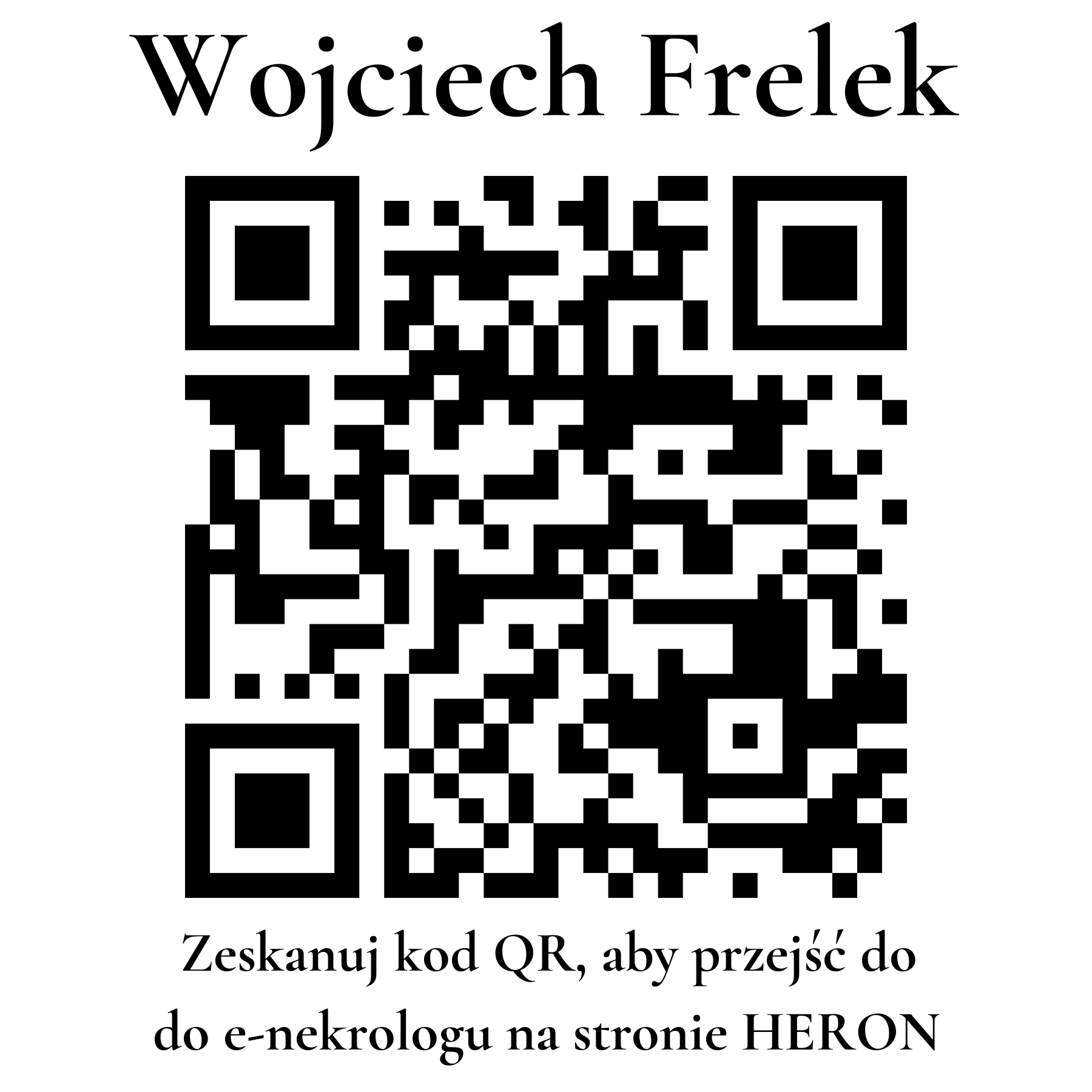 Kod QR do nekrologu Wojciech Frelek