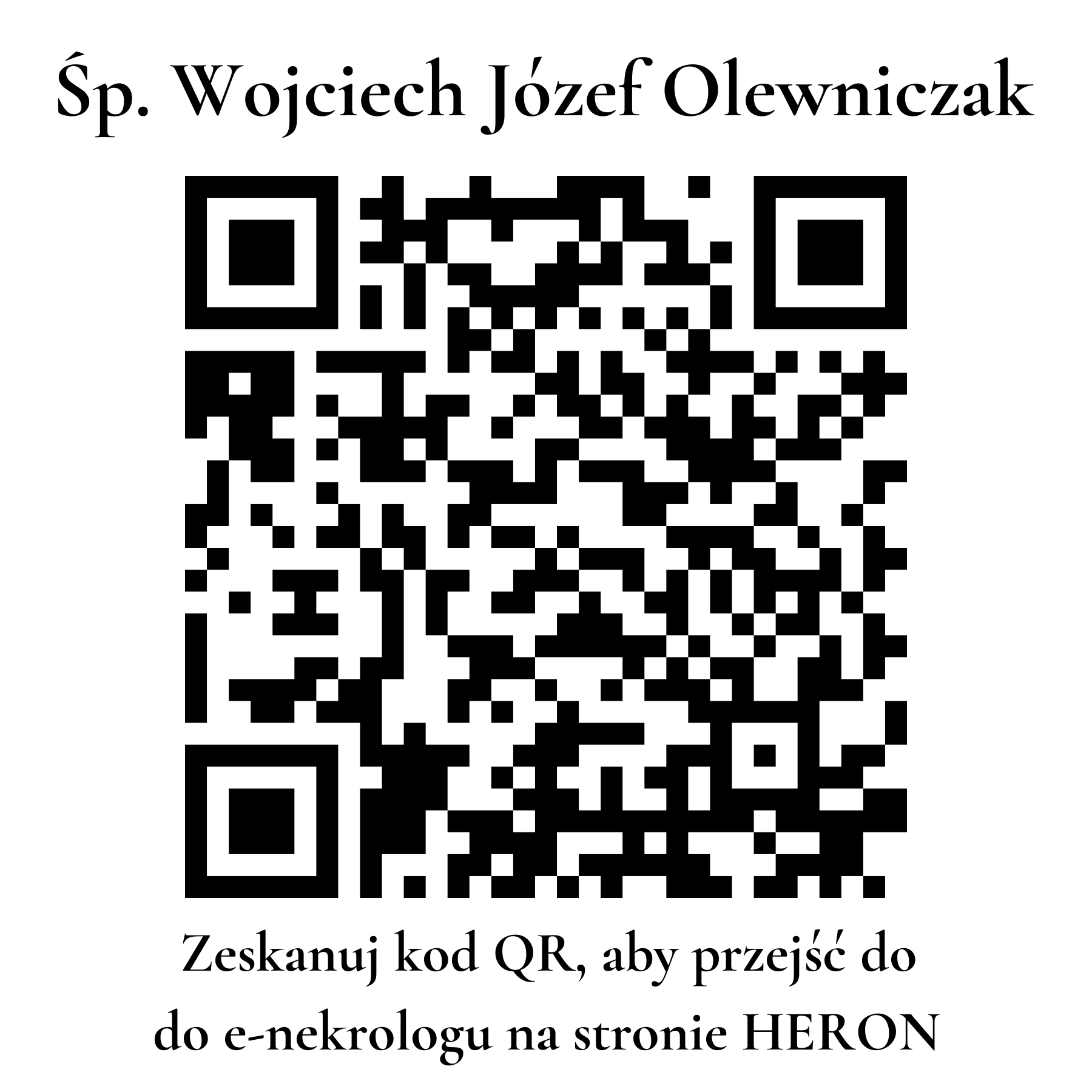 Kod QR do nekrologu Wojciech Józef Olewniczak Kod QR do nekrologu Wojciech Józef Olewniczak