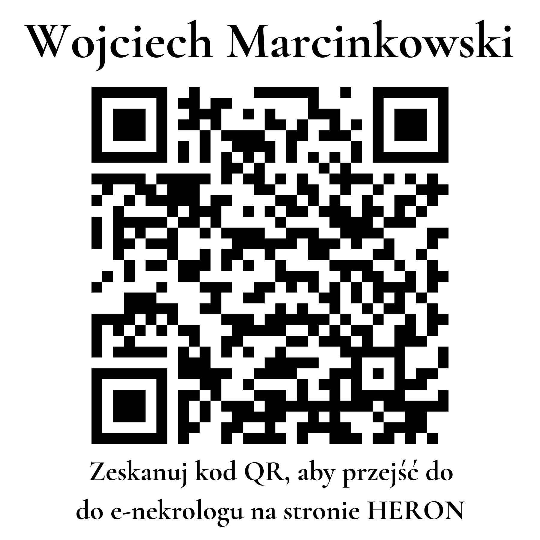 Kod QR do nekrologu Wojciech Marcinkowski Kod QR do nekrologu Wojciech Marcinkowski