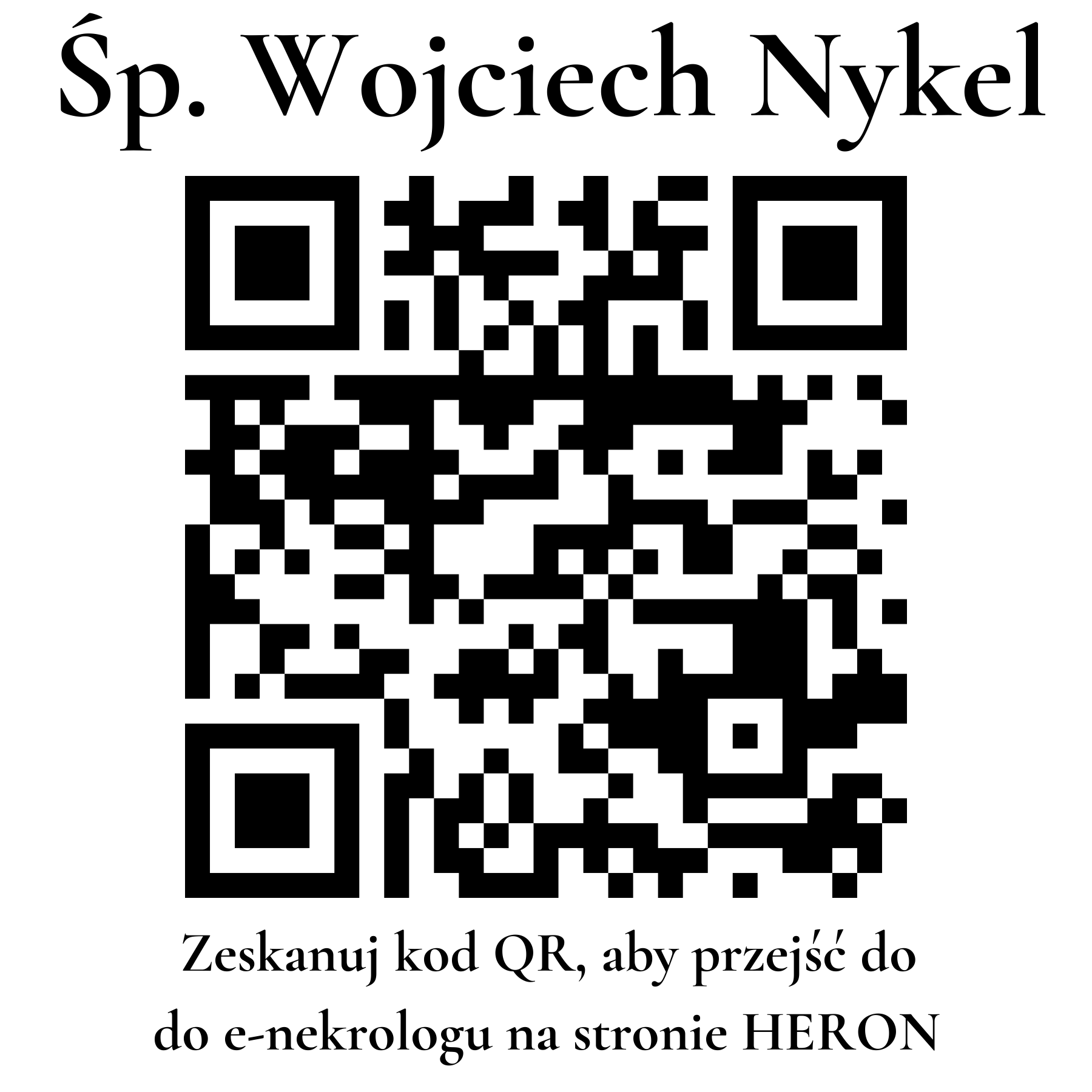 Kod QR do nekrologu Wojciech Nykel Kod QR do nekrologu Wojciech Nykel