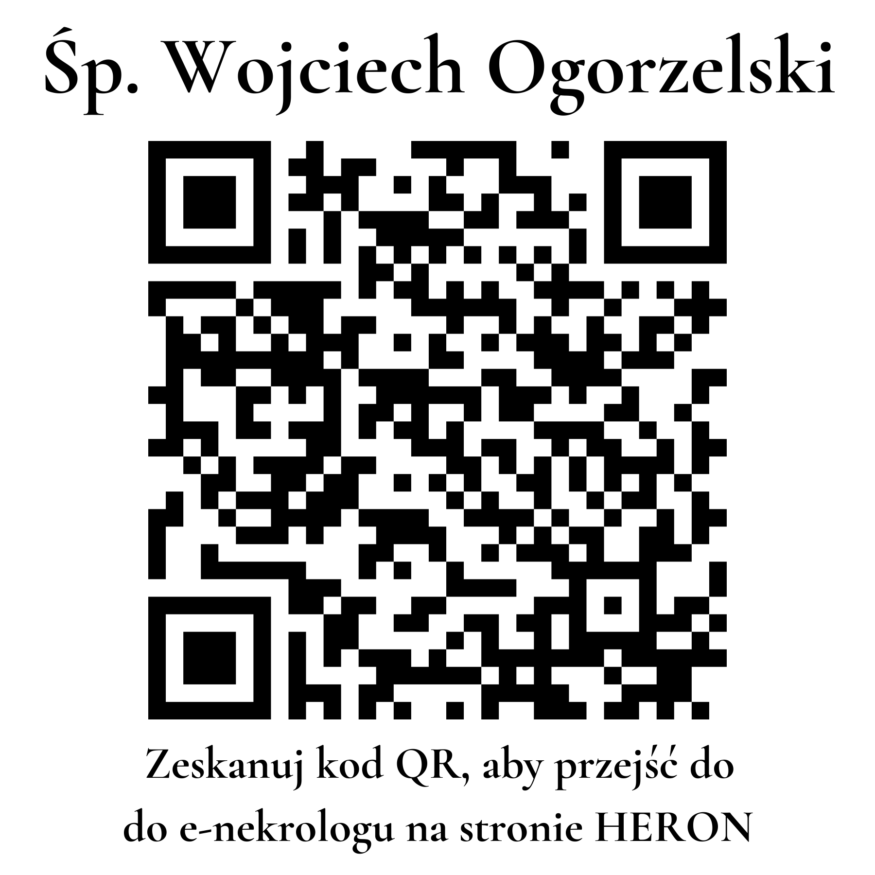 Kod QR do nekrologu Wojciech Ogorzelski Kod QR do nekrologu Wojciech Ogorzelski