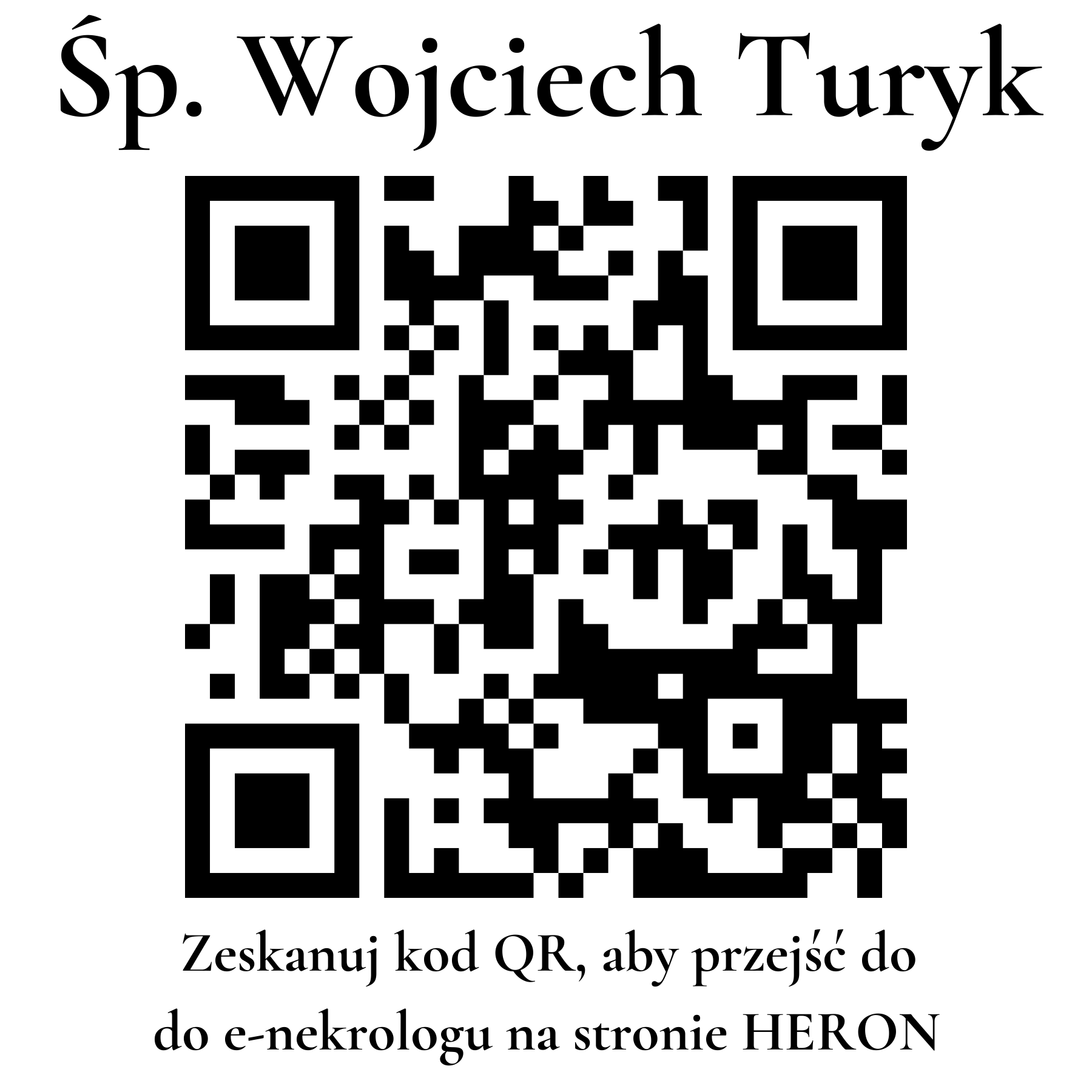 Kod QR do nekrologu Wojciech Turyk