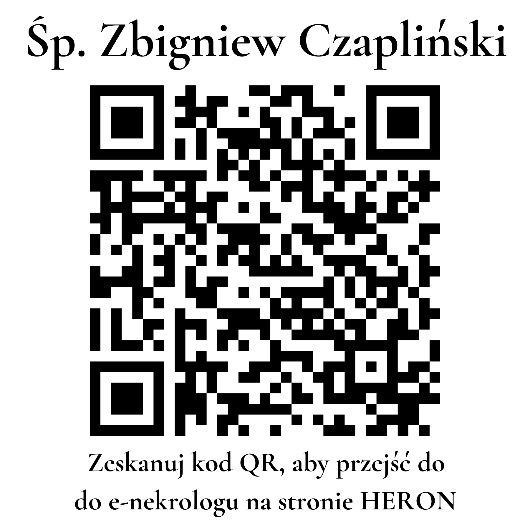 Kod QR do nekrologu Zbigniew Czapliński Kod QR do nekrologu Zbigniew Czapliński