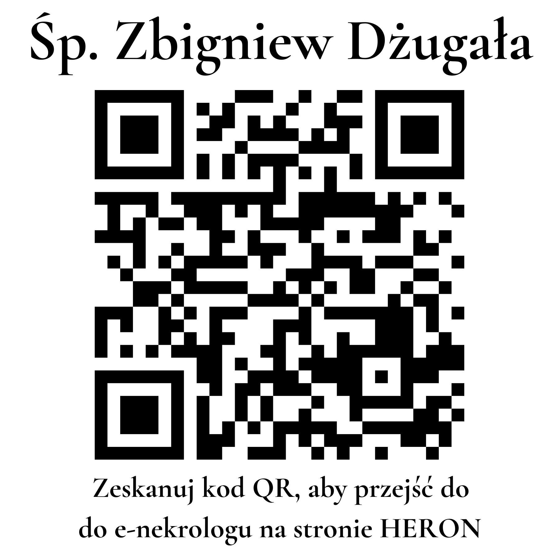 Kod QR do nekrologu Zbigniew Dżugała Kod QR do nekrologu Zbigniew Dżugała