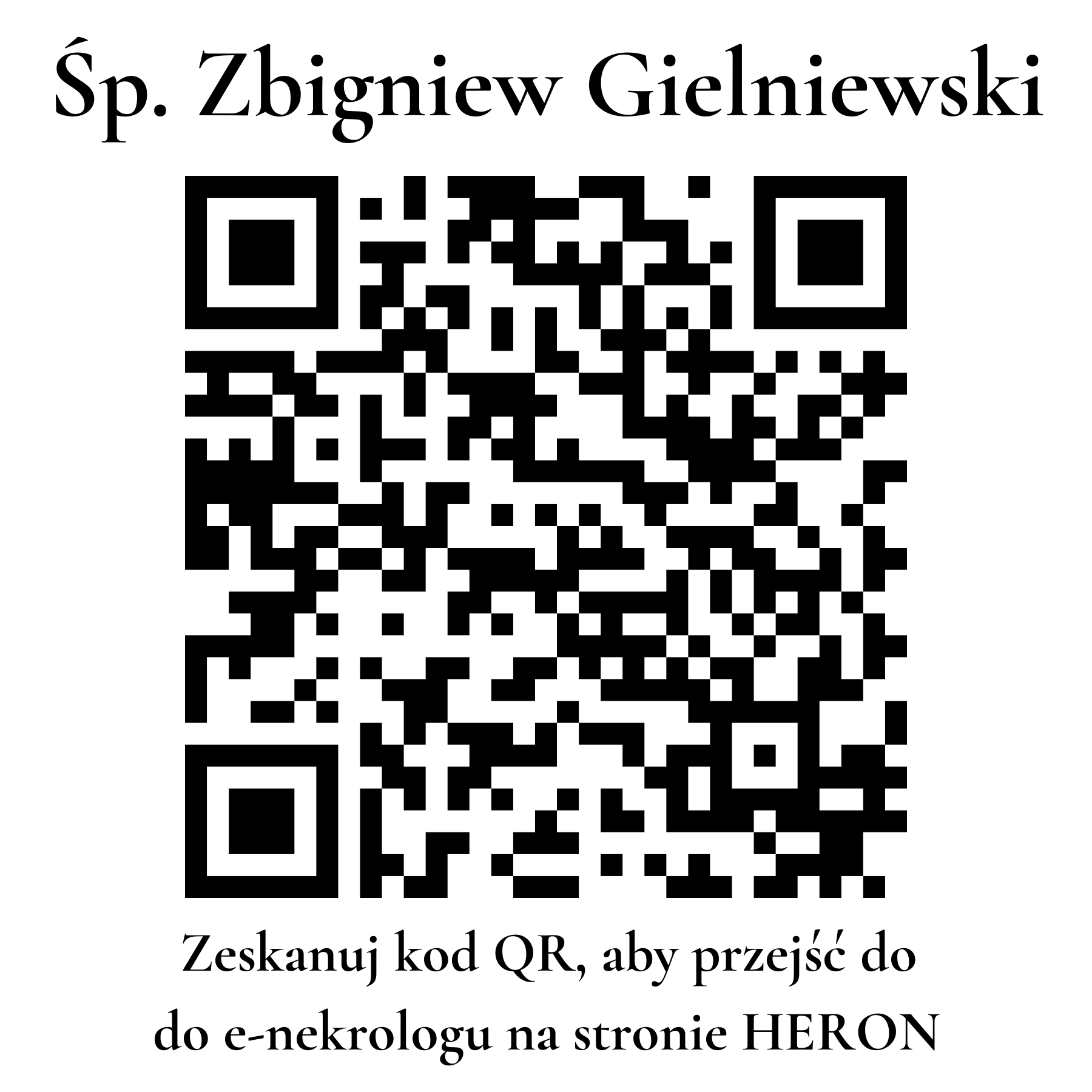 Kod QR do nekrologu Zbigniew Gielniewski Kod QR do nekrologu Zbigniew Gielniewski