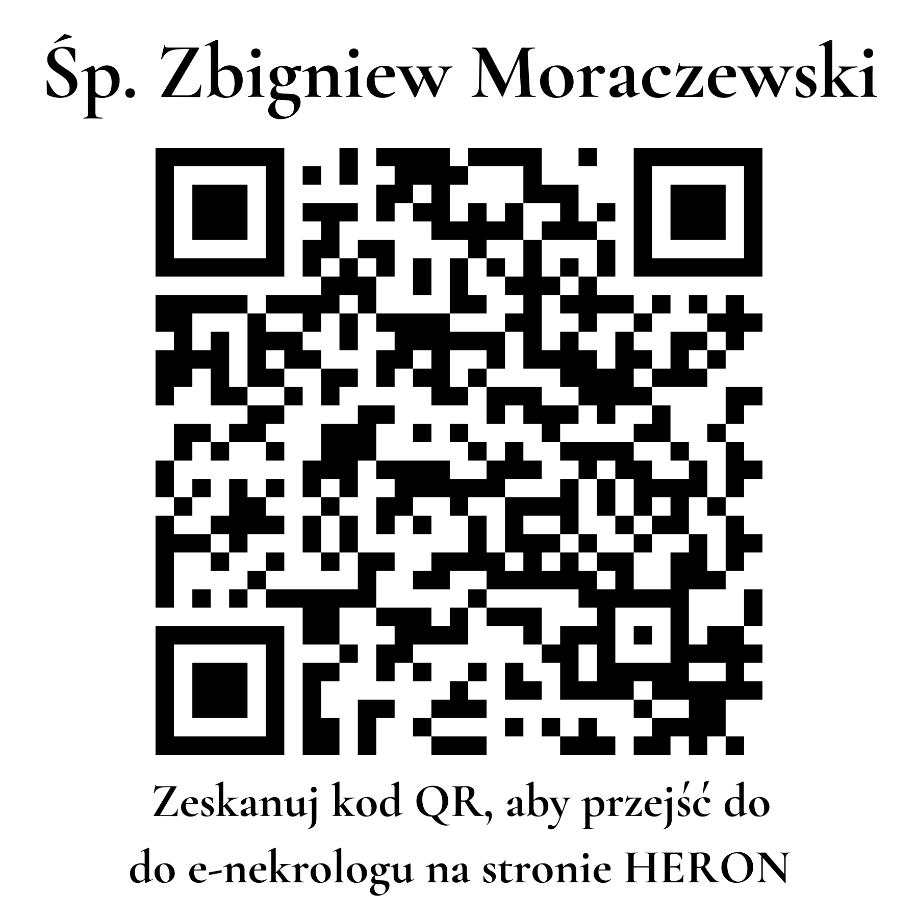 Kod QR do nekrologu Zbigniew Moraczewski Kod QR do nekrologu Zbigniew Moraczewski
