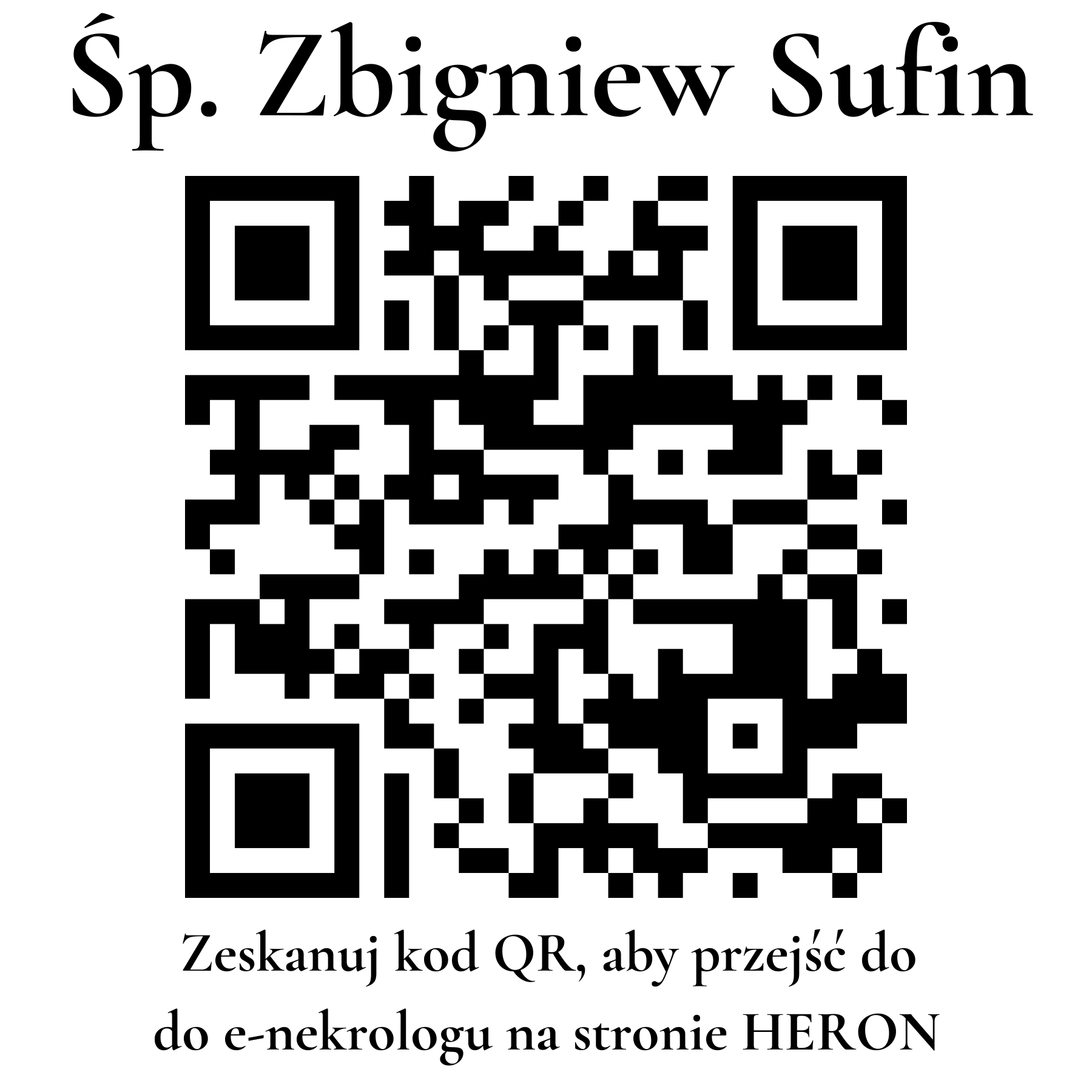Kod QR do nekrologu Zbigniew Sufin