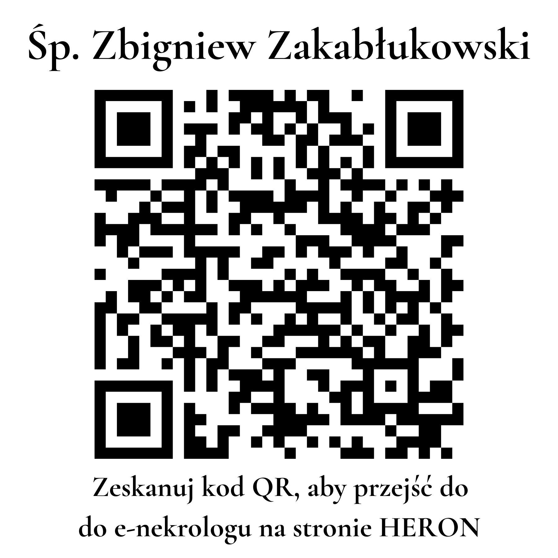 Kod QR do nekrologu Zbigniew Zakabłukowski