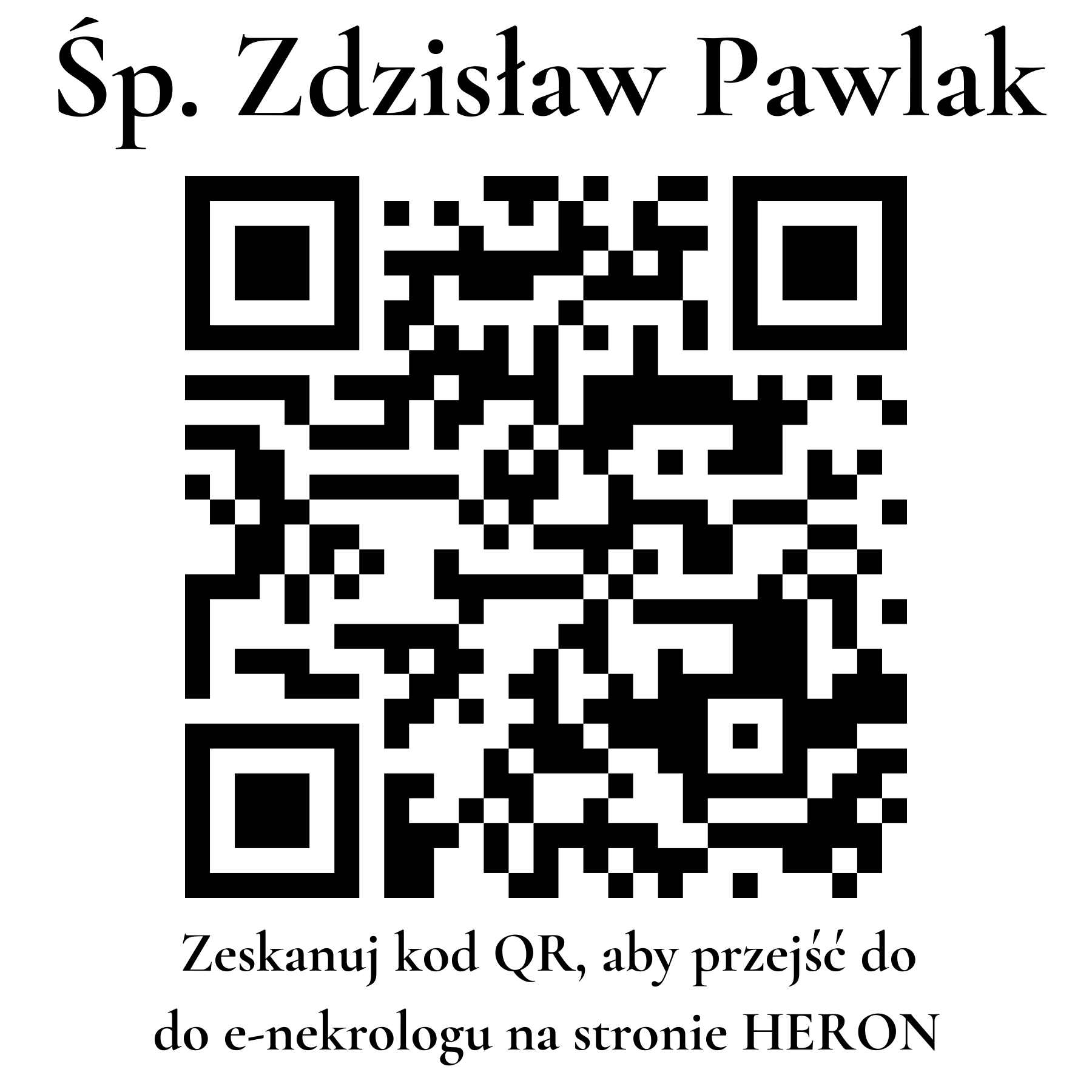 Kod QR do nekrologu Zdzisław Pawlak Kod QR do nekrologu Zdzisław Pawlak