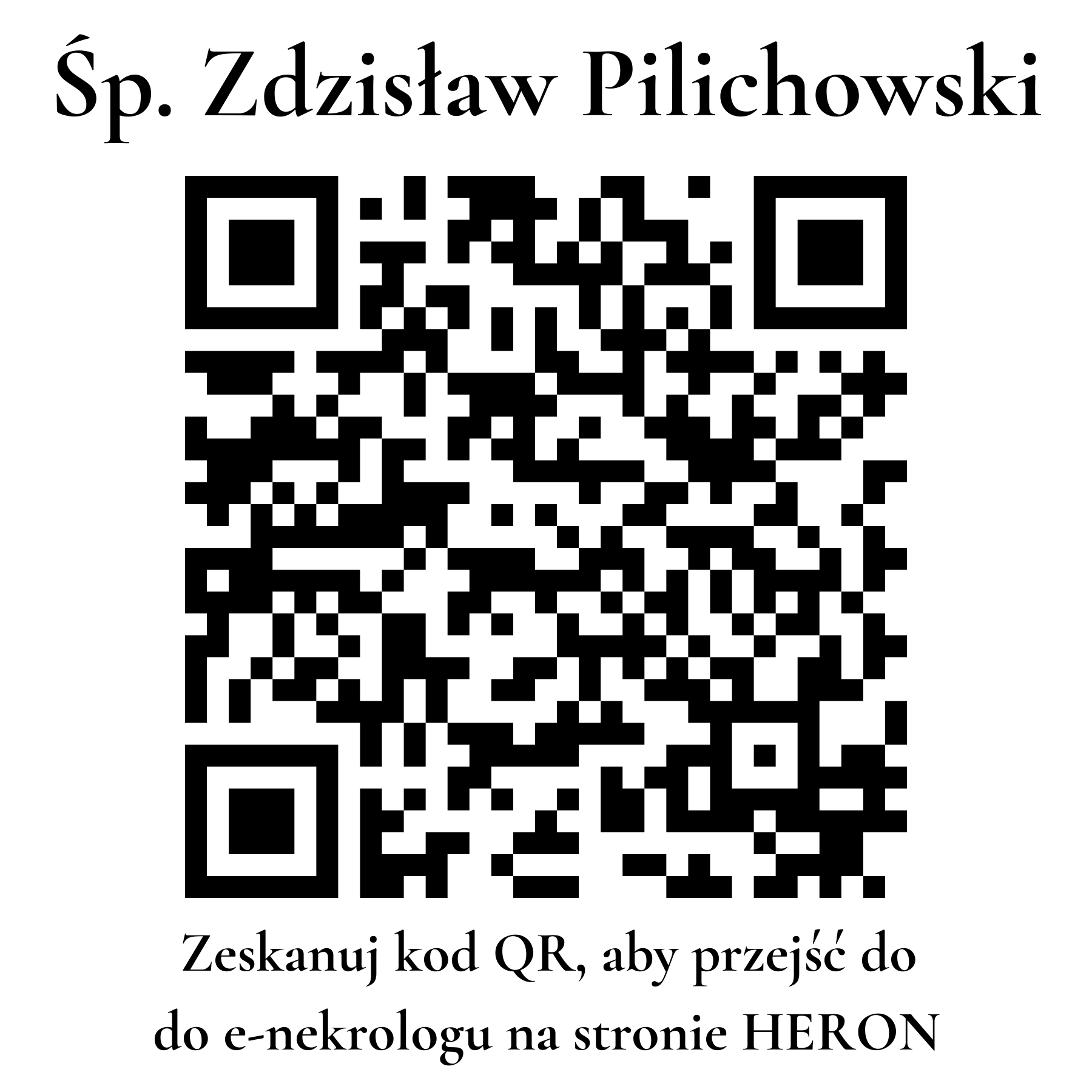 Kod QR do nekrologu Zdzisław Pilichowski Kod QR do nekrologu Zdzisław Pilichowski
