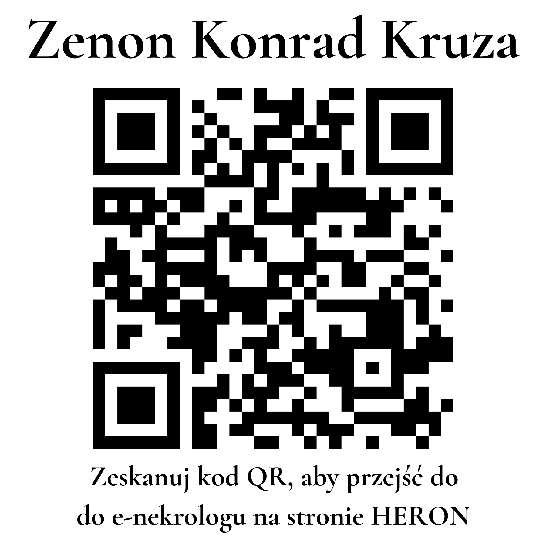 Kod QR do nekrologu Zenon Konrad Kruza Kod QR do nekrologu Zenon Konrad Kruza