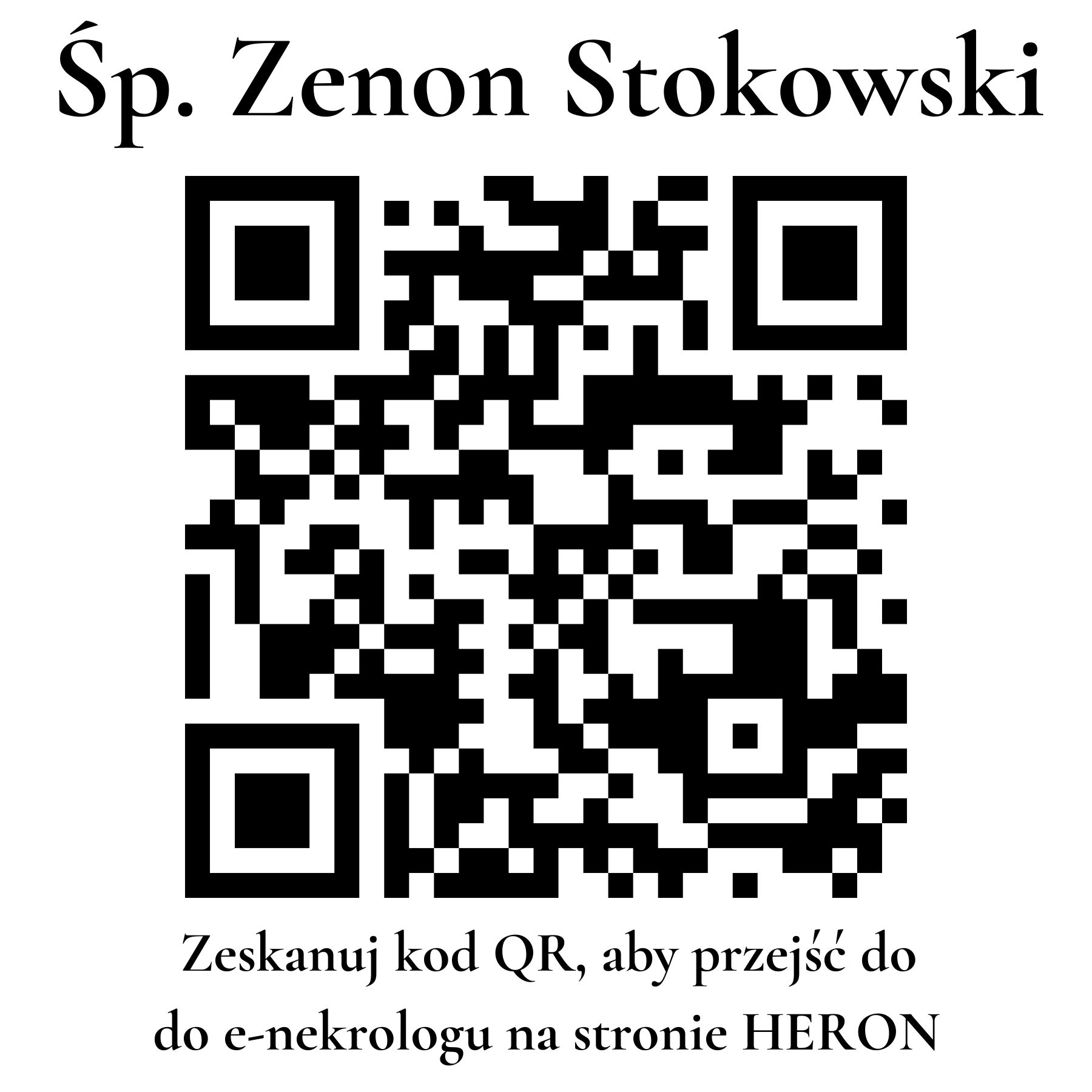 Kod QR do nekrologu Zenon Stokowski Kod QR do nekrologu Zenon Stokowski