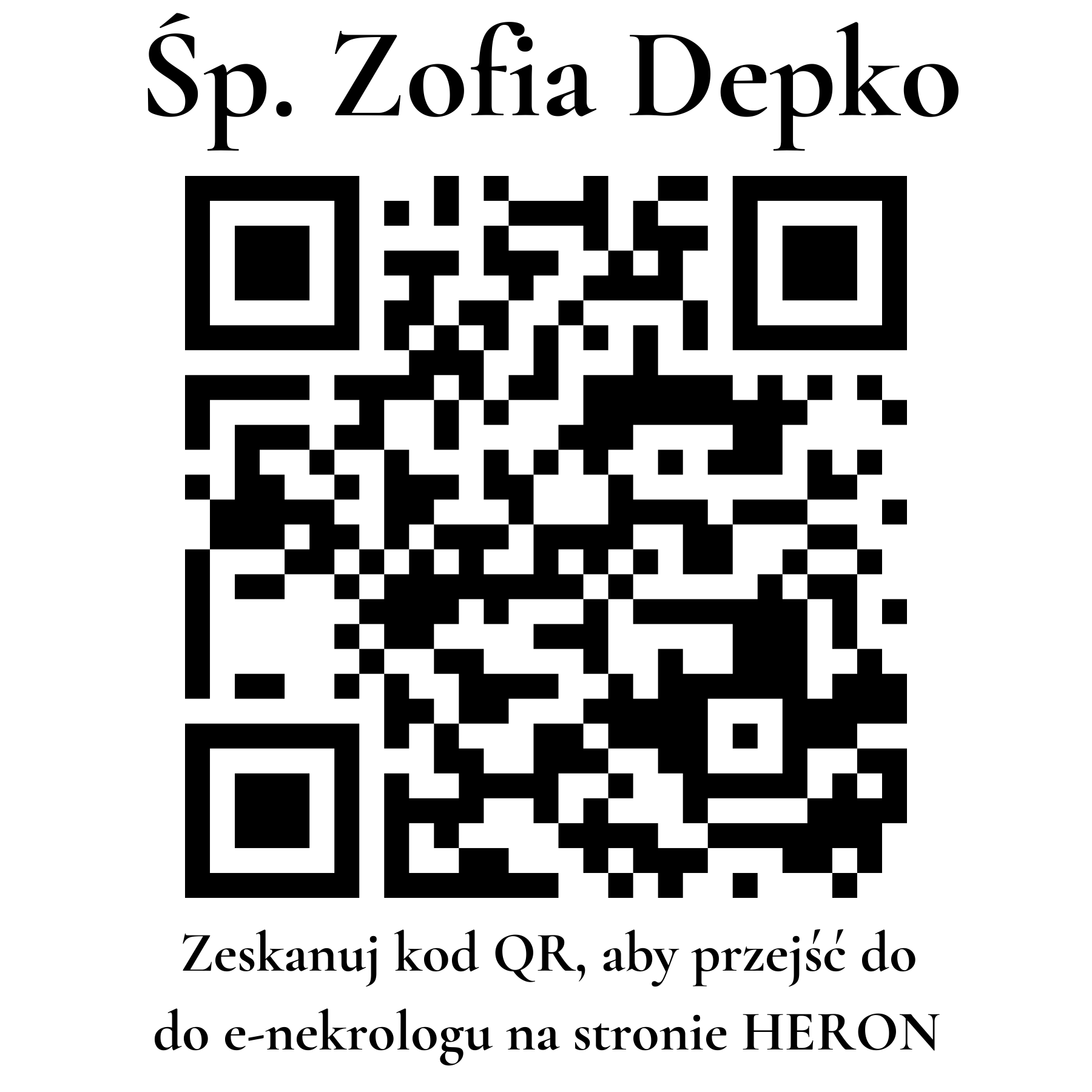 Kod QR do nekrologu Zofia Depko