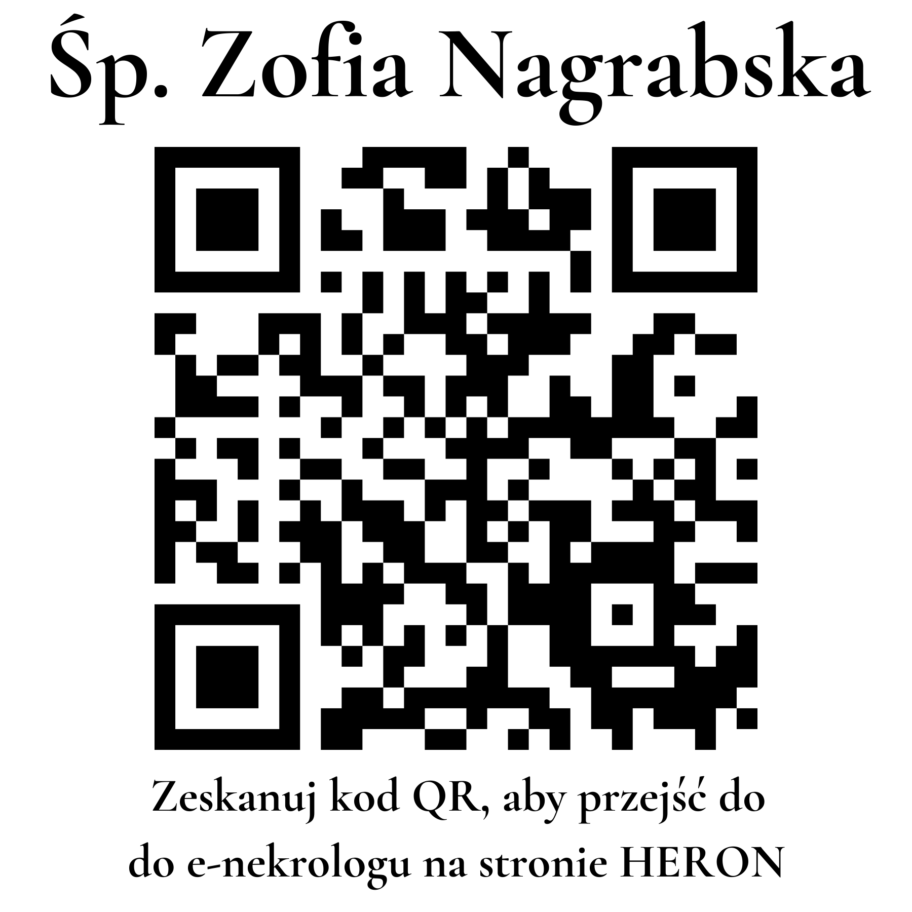 Kod QR do nekrologu Zofia Nagrabska Kod QR do nekrologu Zofia Nagrabska