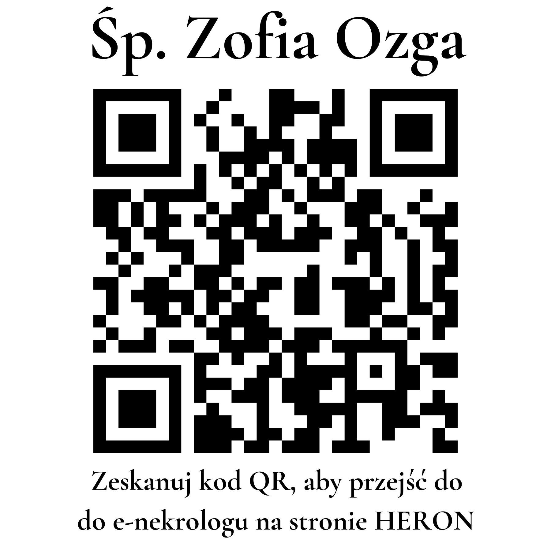 Kod QR do nekrologu Zofia Ozga Kod QR do nekrologu Zofia Ozga