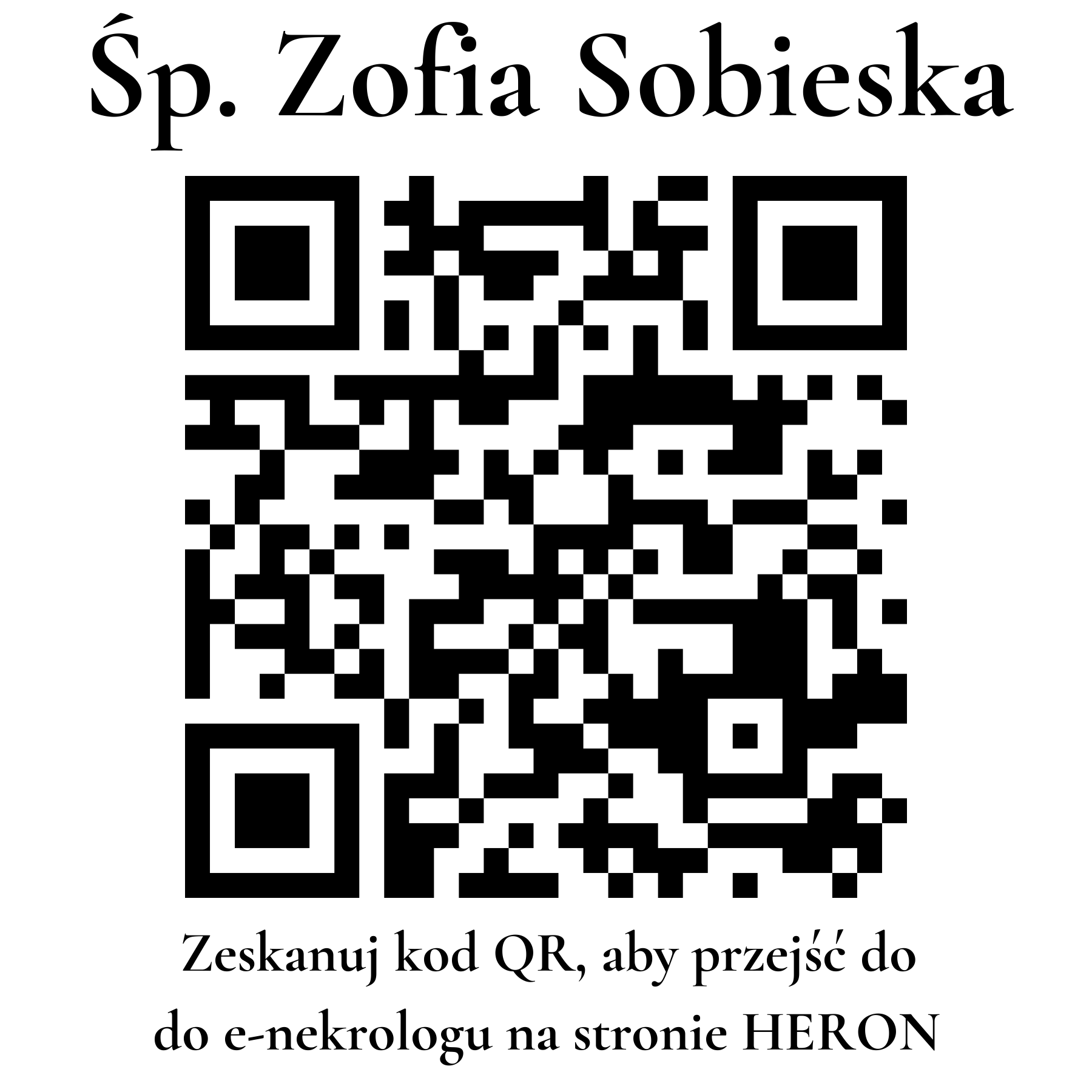 Kod QR do nekrologu Zofia Sobieska Kod QR do nekrologu Zofia Sobieska