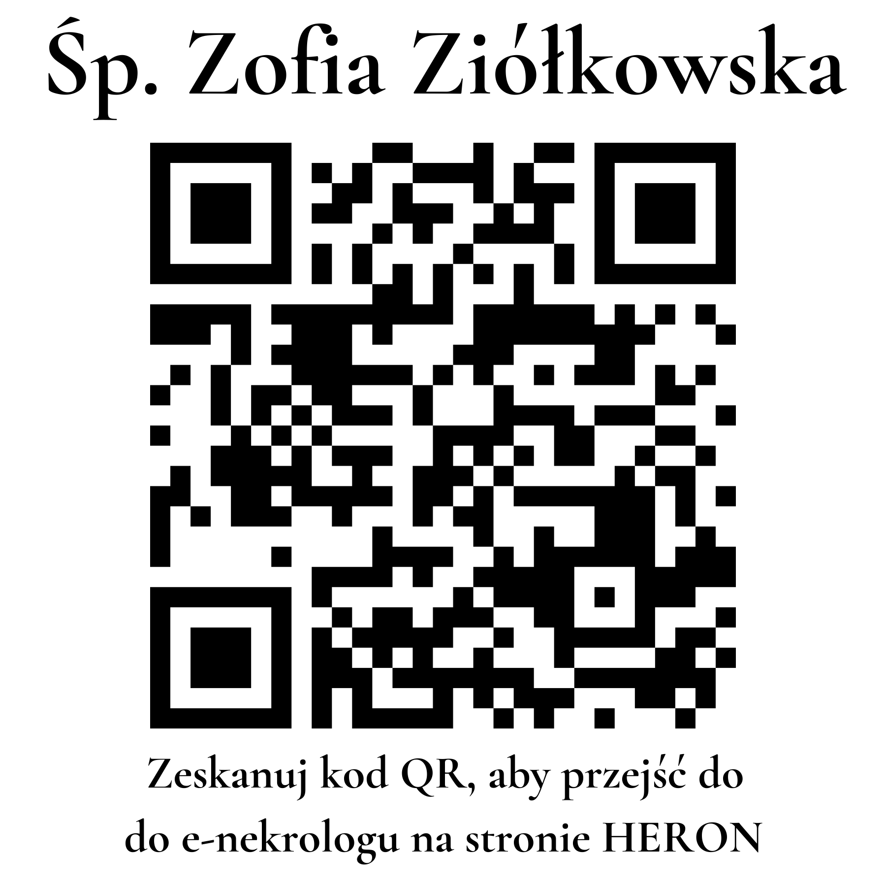 Kod QR do nekrologu Zofia Ziółkowska